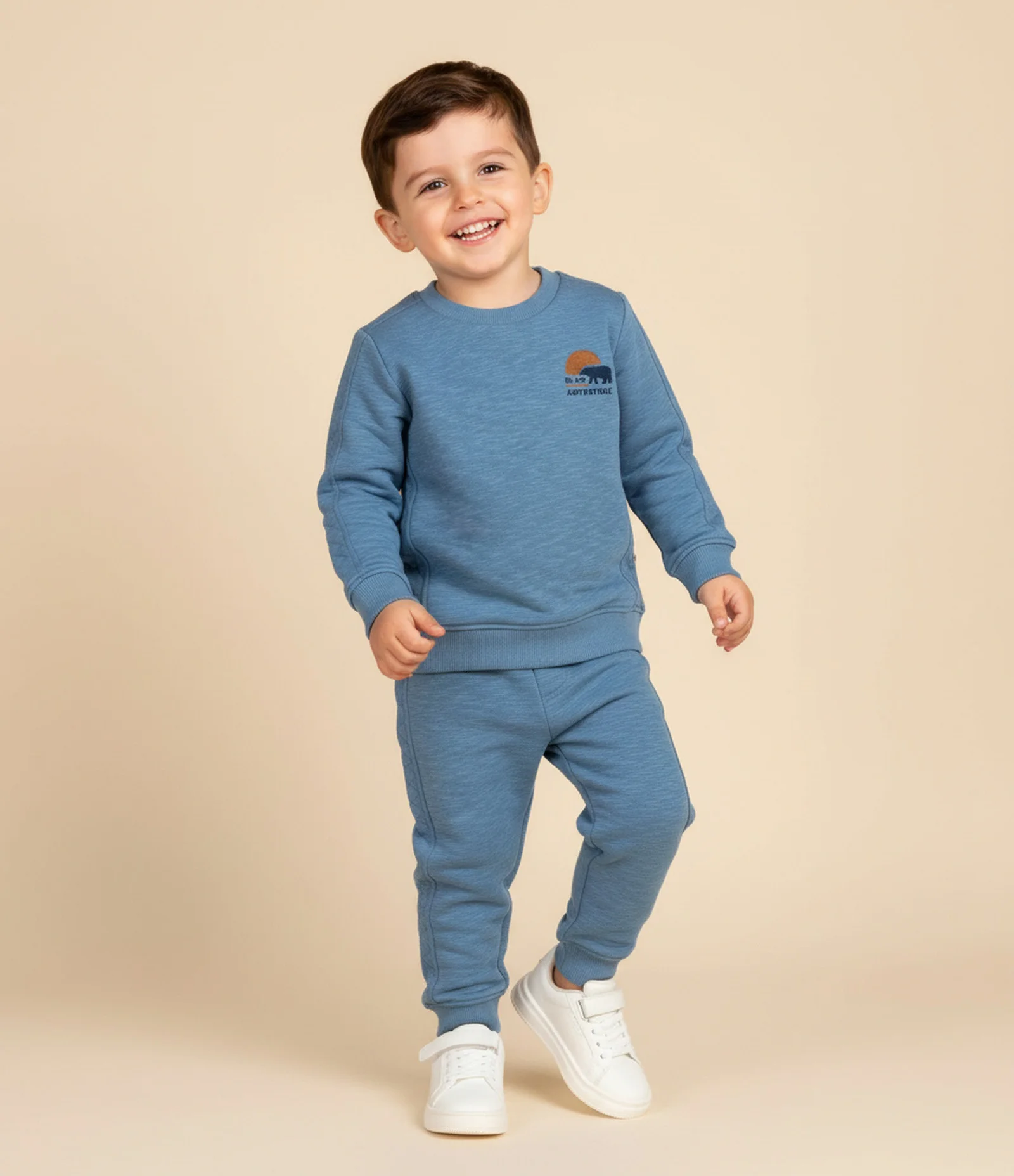 Conjunto Infantil com Recortes Matelassados – Tam 1 a 6 Anos Azul 1
