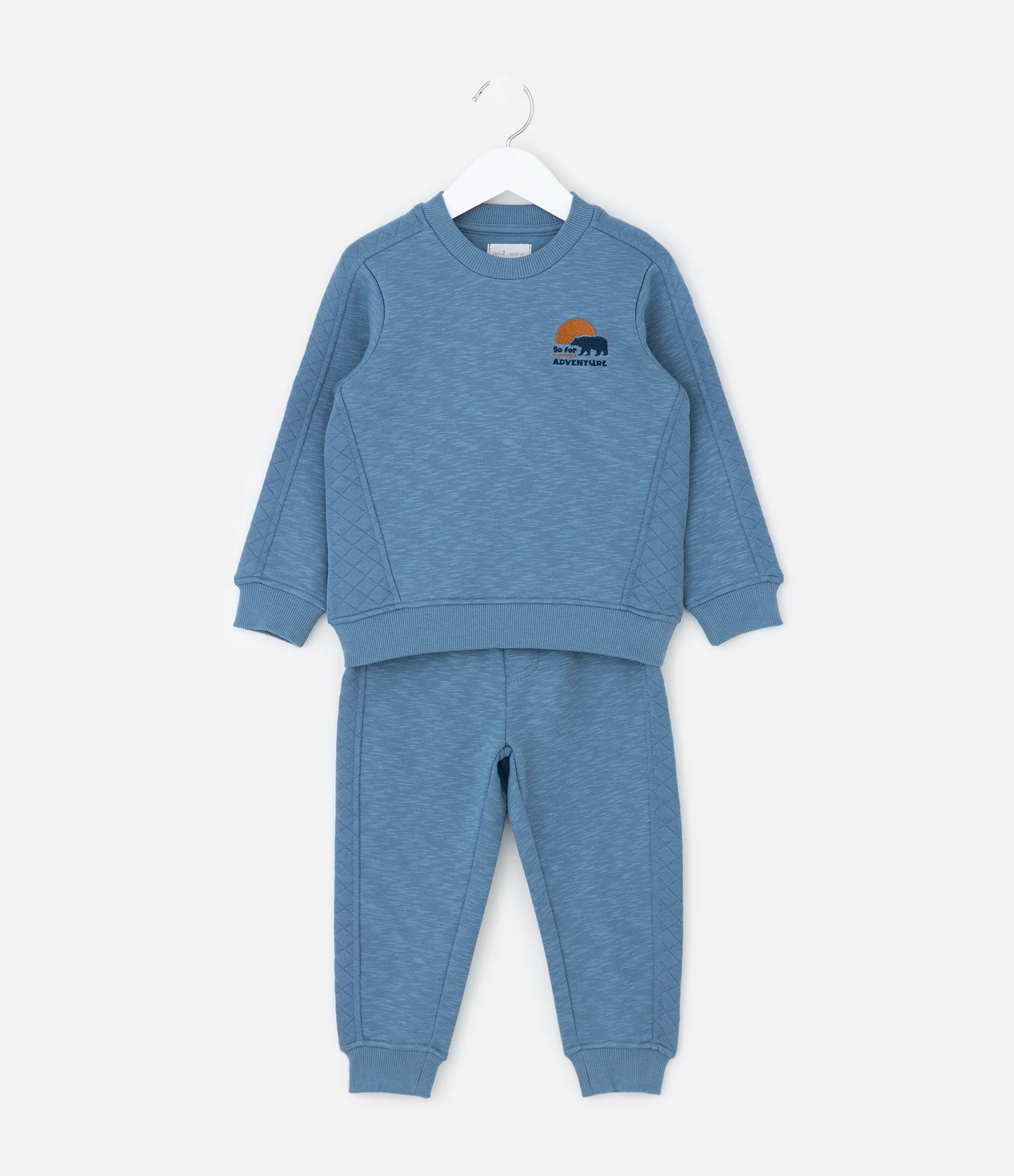 Conjunto Infantil com Recortes Matelassados – Tam 1 a 6 Anos Azul 2