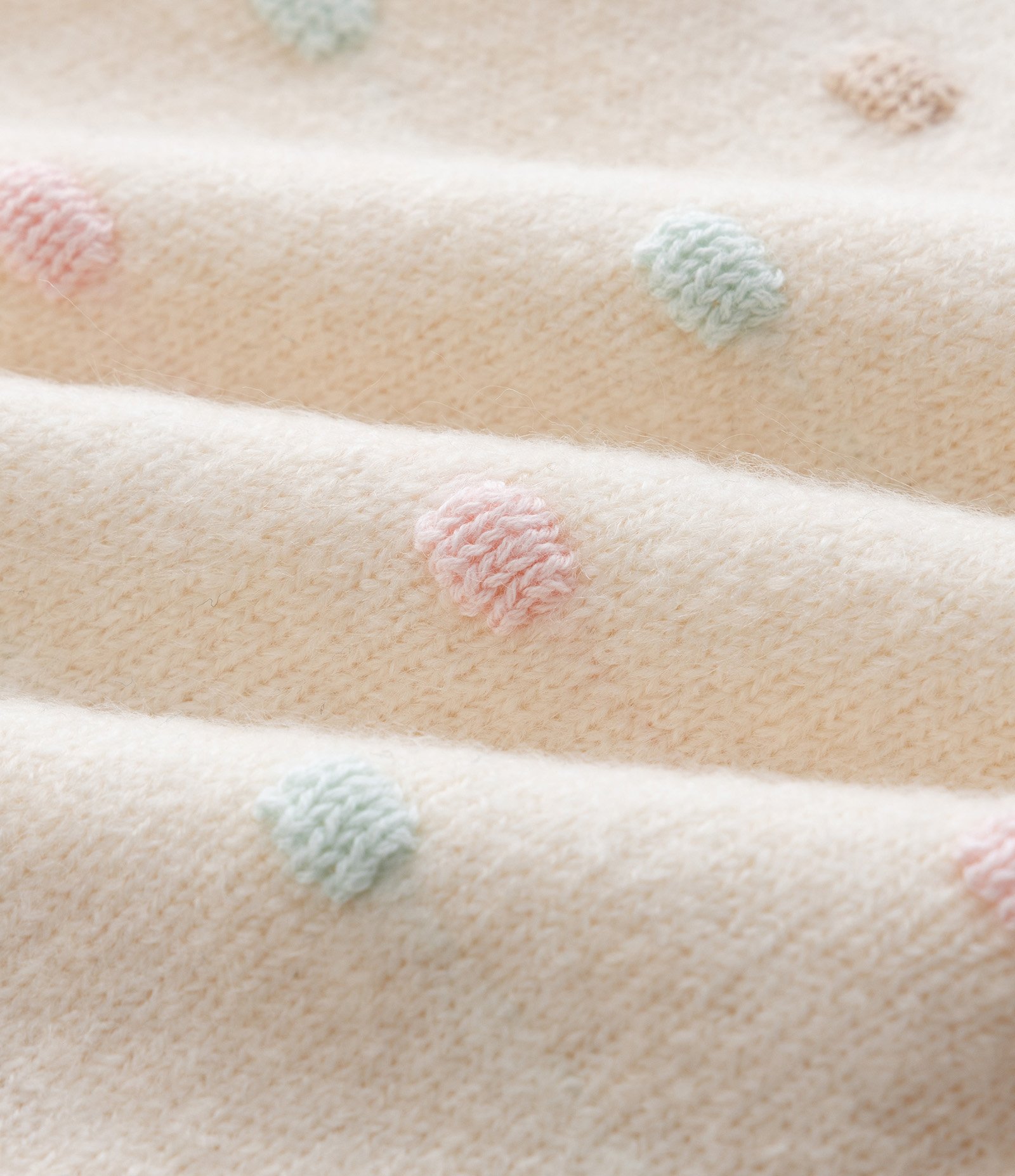 Casaco Infantil em Tricô com Mini Bolinhas Coloridos – Tam 0 a 18 Meses Off White 3