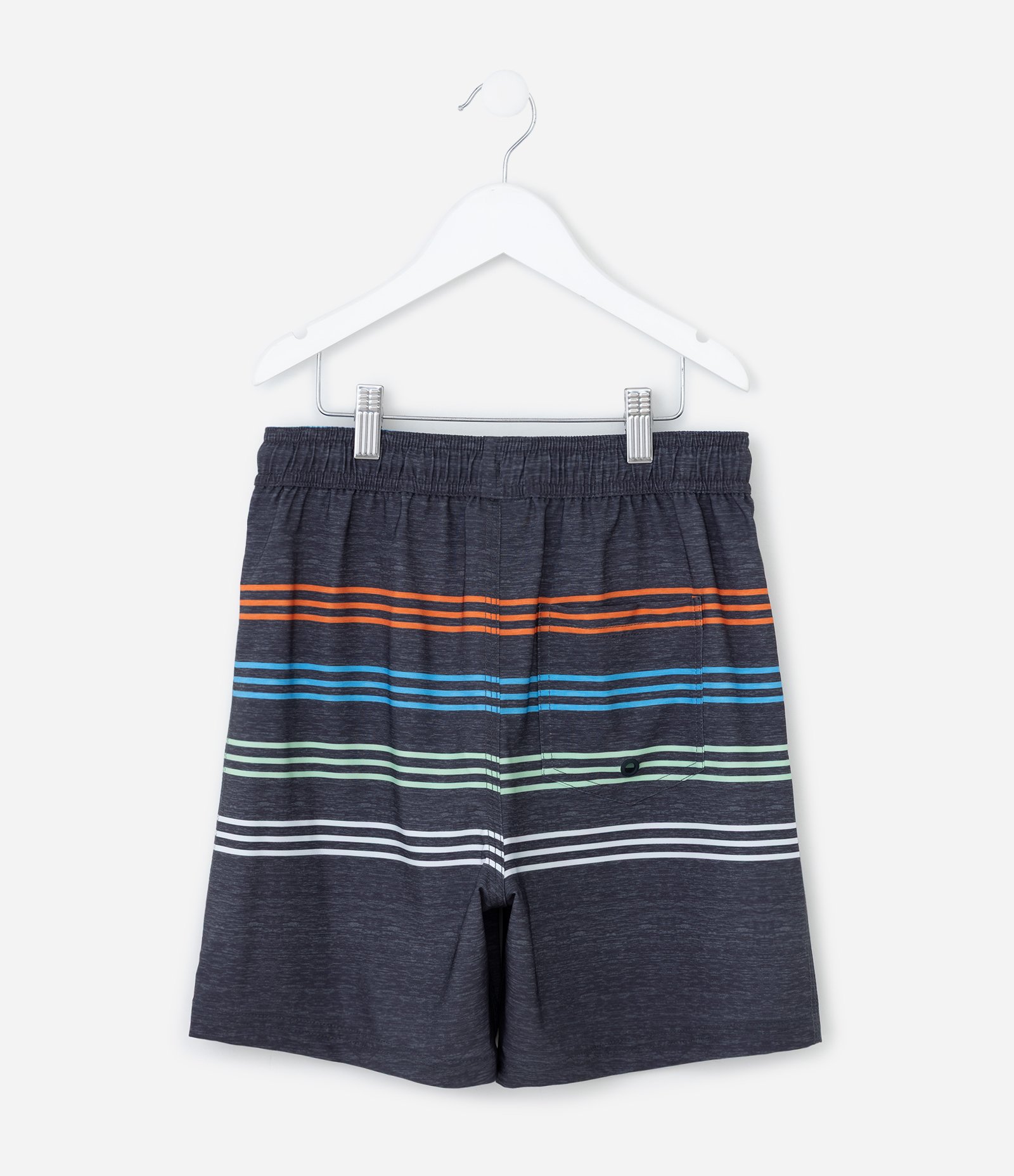 Bermuda de Banho Infantil com Listra Colorida - Tam 5 a 14 anos Azul 3