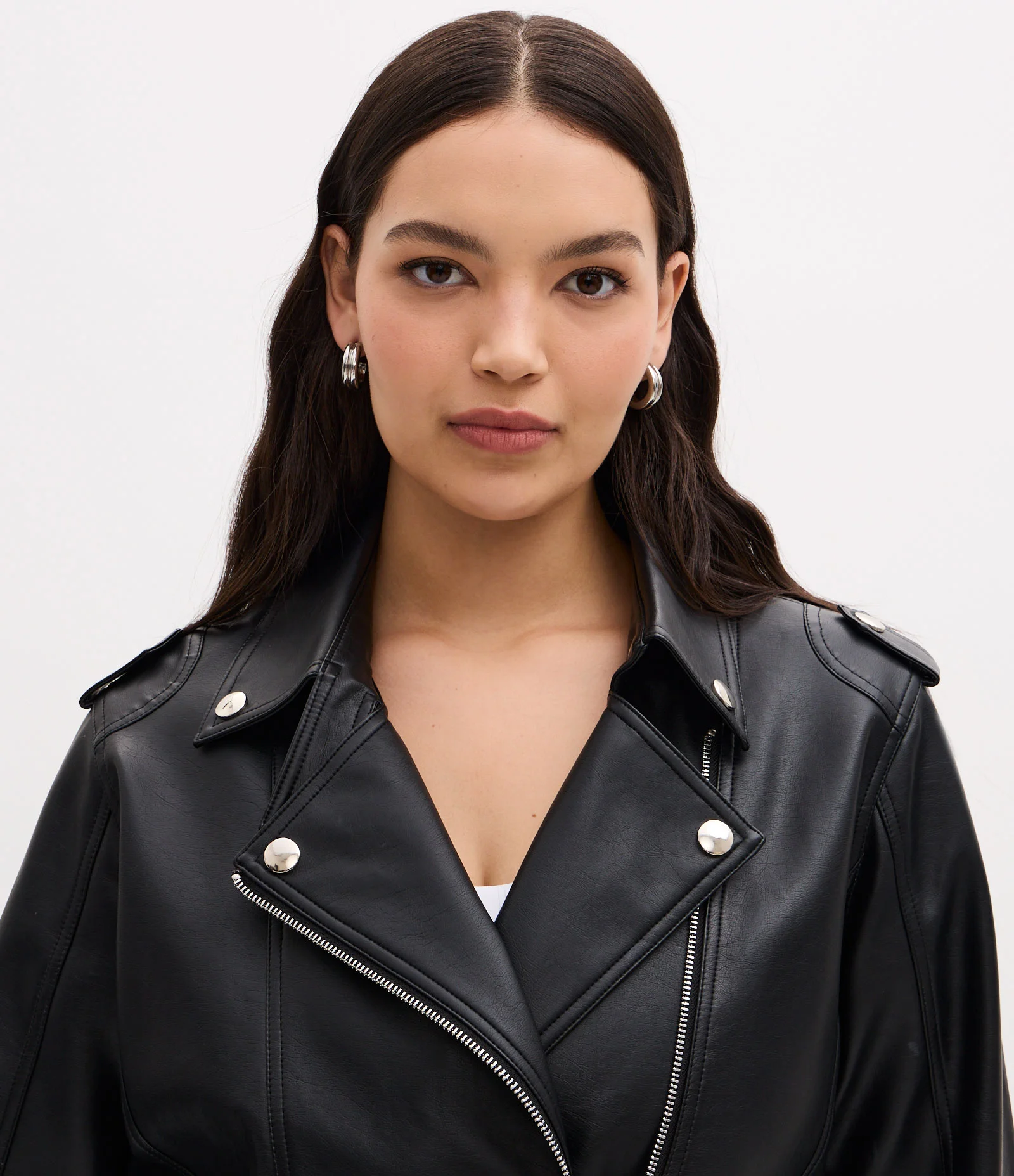 Jaqueta Biker em PU Curve e Plus Size Preto 2