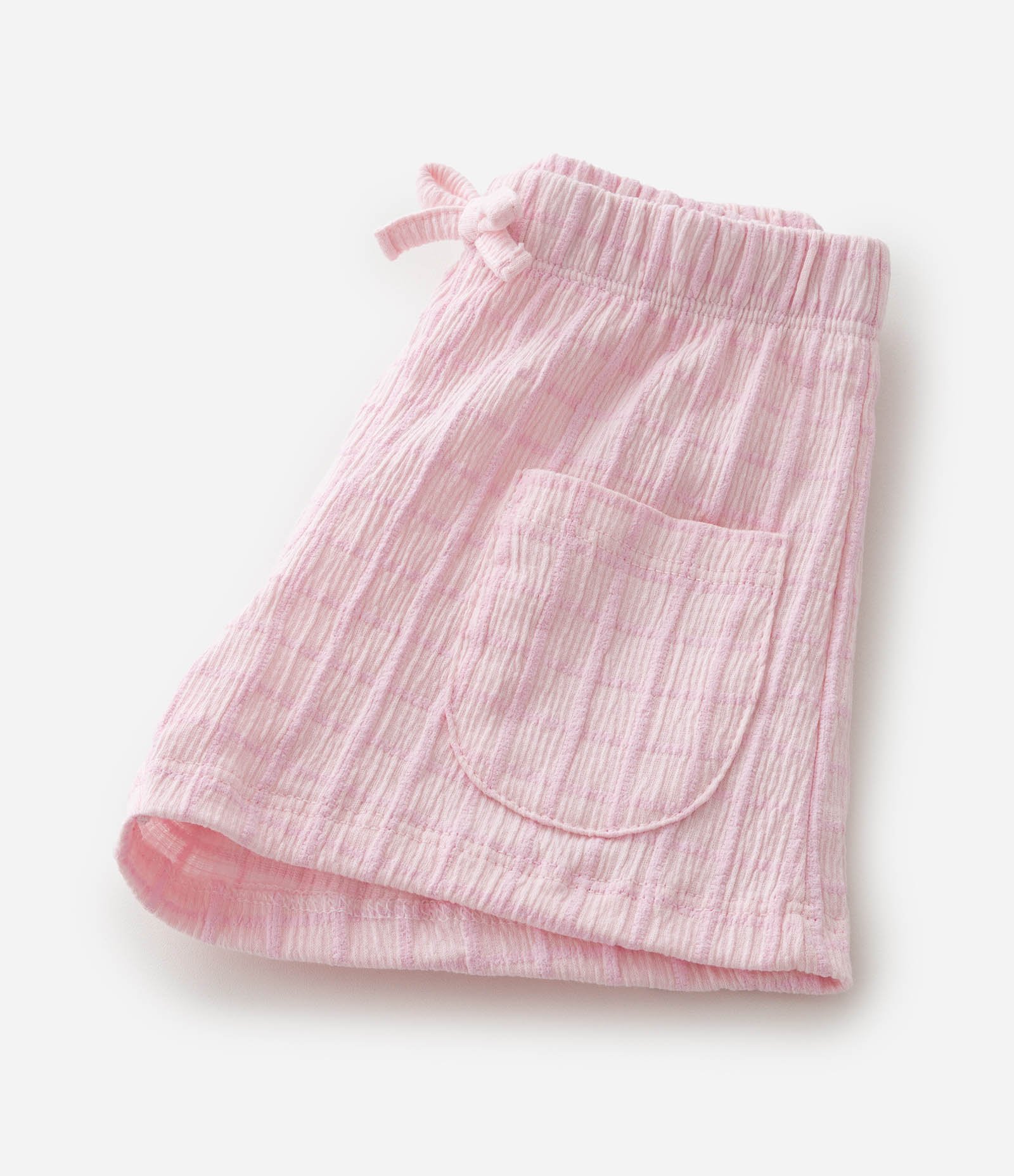 Conjunto Infantil Texturizado com Batinha e Short com Bolsos - Tam 1 A 6 Anos Rosa Claro 11