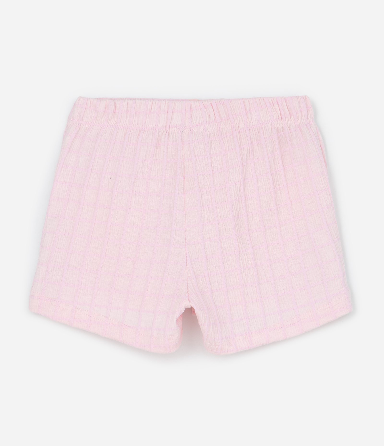 Conjunto Infantil Texturizado com Batinha e Short com Bolsos - Tam 1 A 6 Anos Rosa Claro 5
