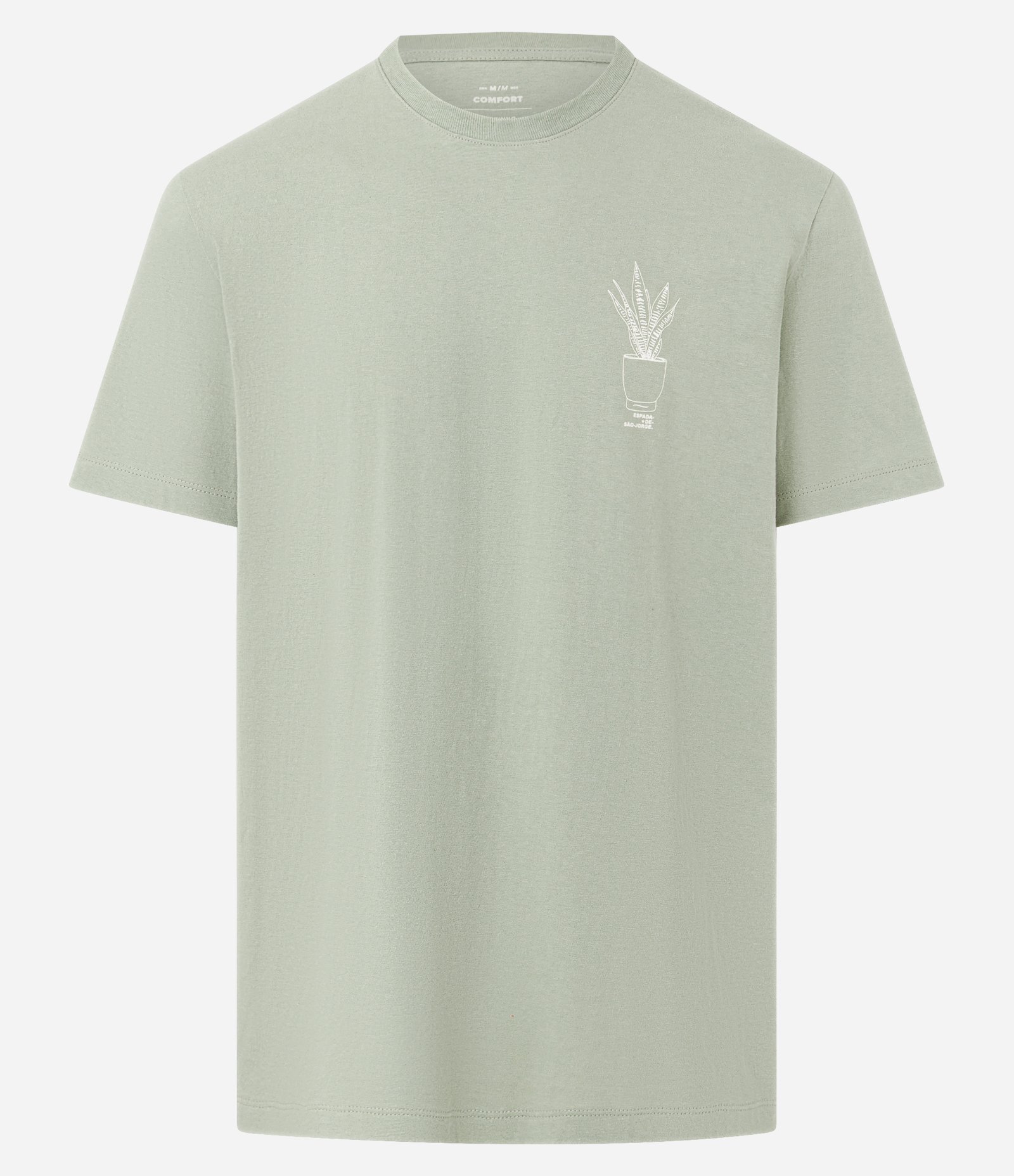 Camiseta Comfort em Algodão com Estampa Lettering Espada de São Jorge Verde 5