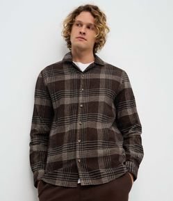Camisa Regular em Flanela com Estampa Xadrez