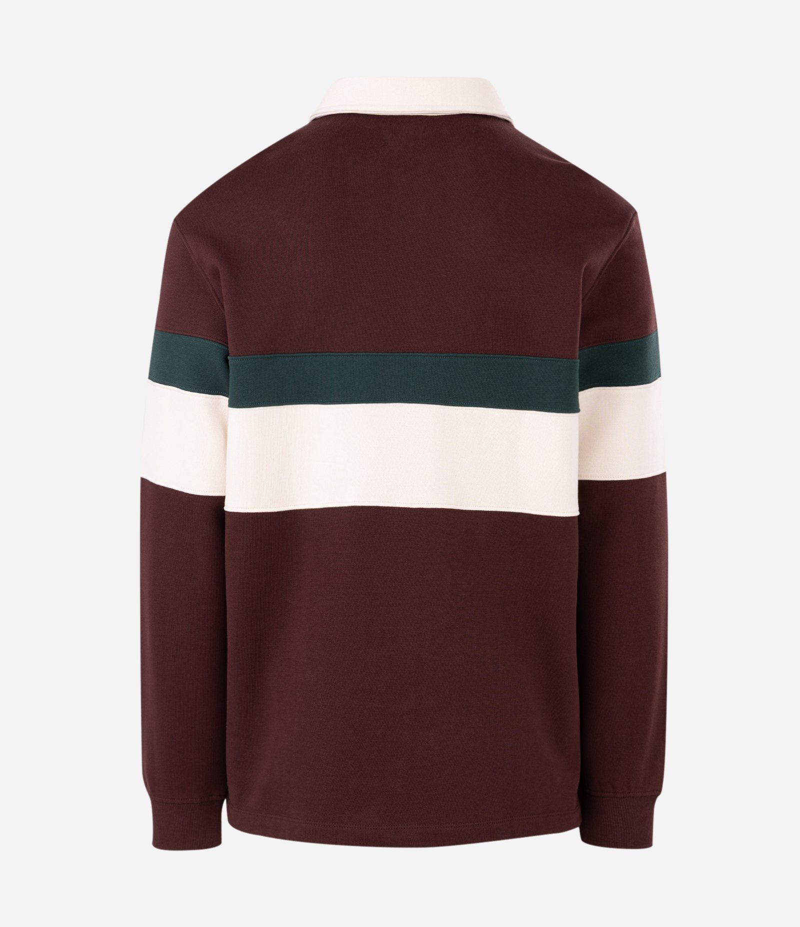 Casaco Moletom com Gola Polo Estampa Bloco de Cor Marrom 3