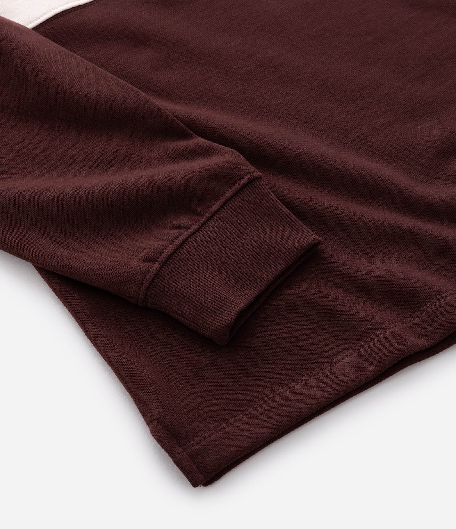 Casaco Moletom com Gola Polo Estampa Bloco de Cor Marrom 5