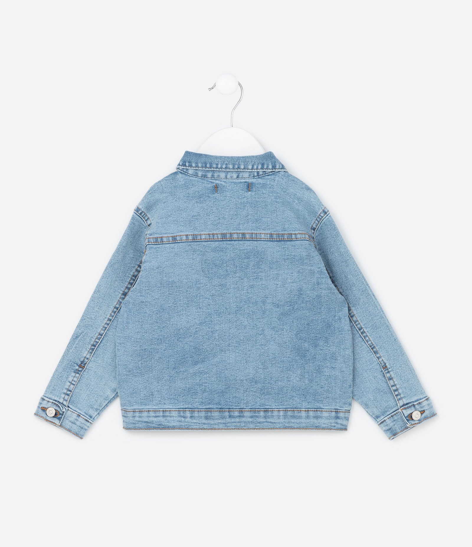 Jaqueta Infantil em Jeans com Bolsos Frontais – Tam 1 a 5/6 Anos Azul 3