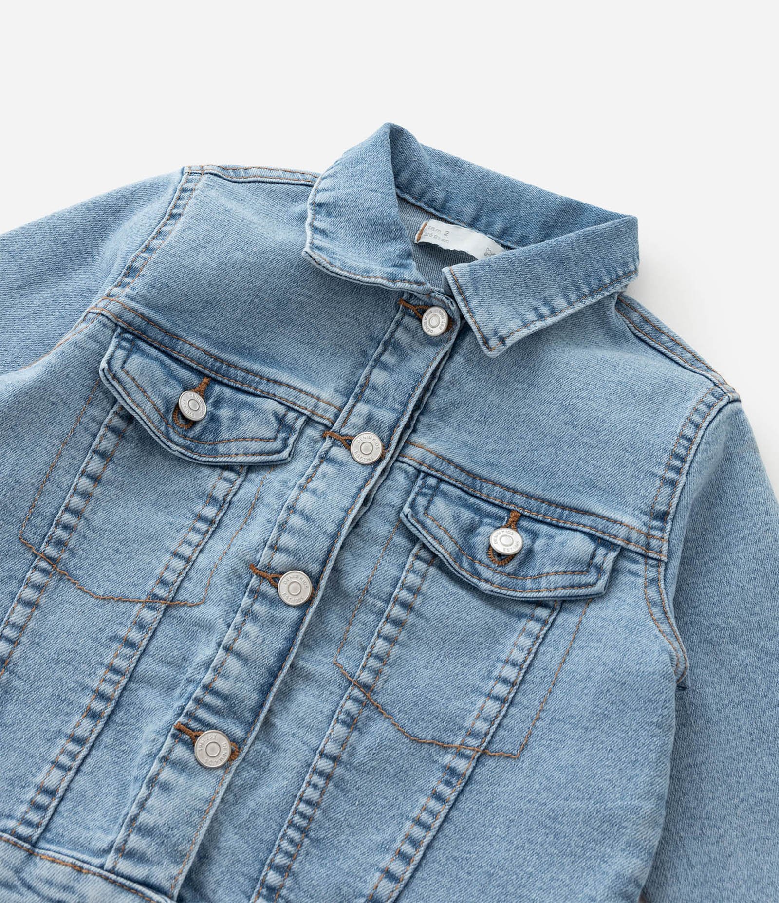 Jaqueta Infantil em Jeans com Bolsos Frontais – Tam 1 a 5/6 Anos Azul 6