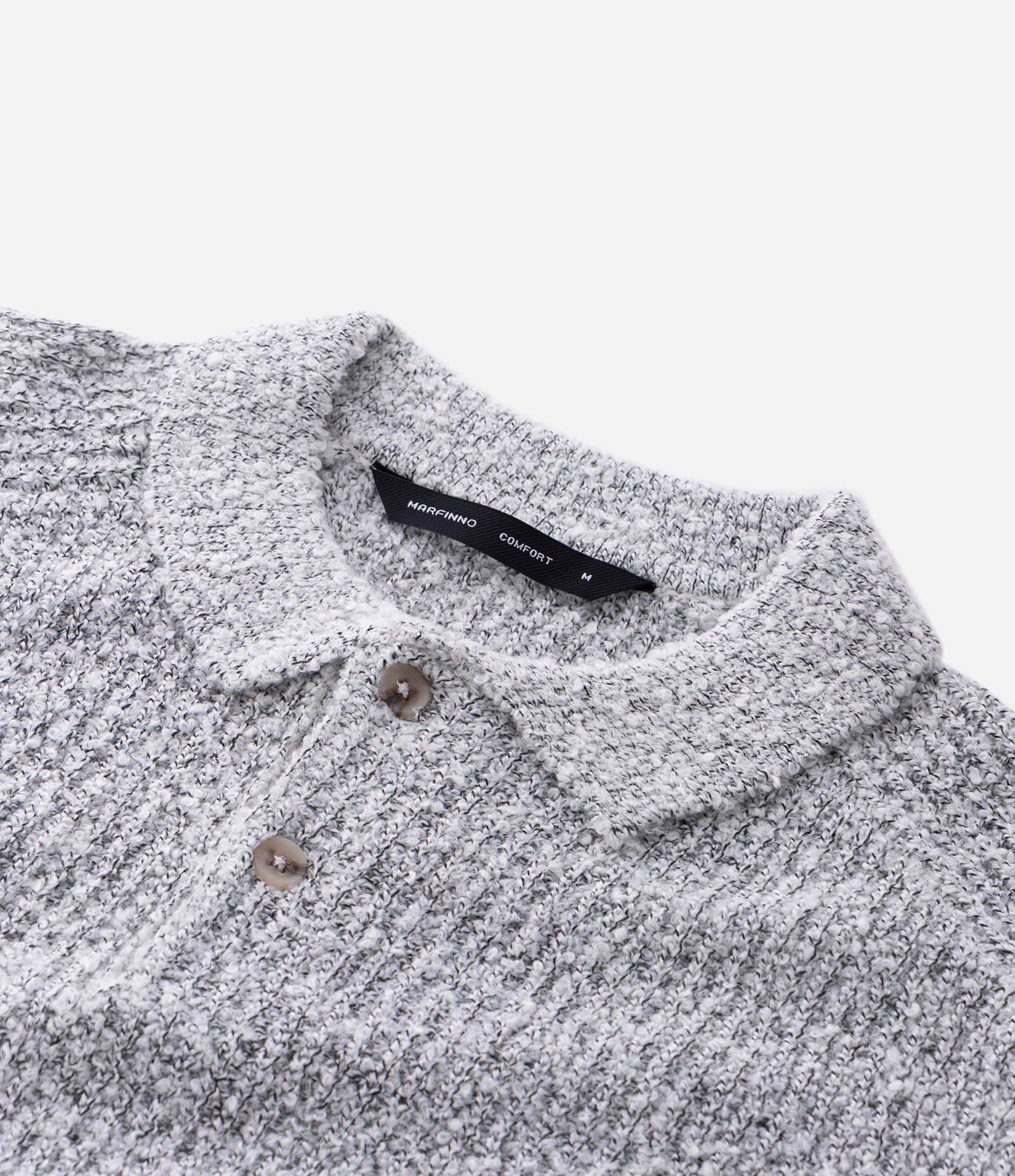 Suéter Texturizado com Gola Polo Cinza 5