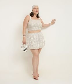 Saia Balonê em Paetês Curve & Plus Size