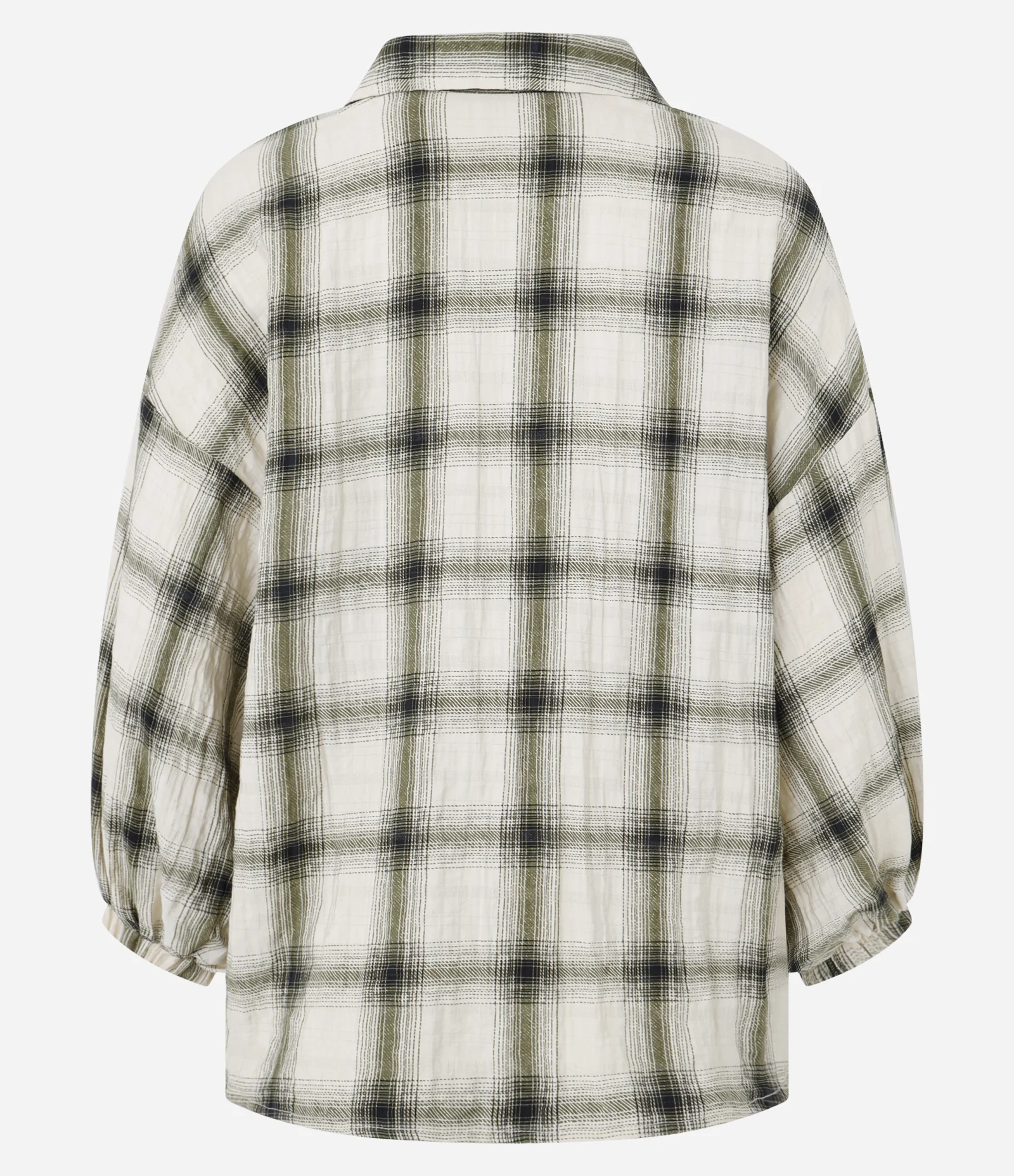 Blusa Manga 3/4 em Viscose com Estampa Xadrez Verde 7