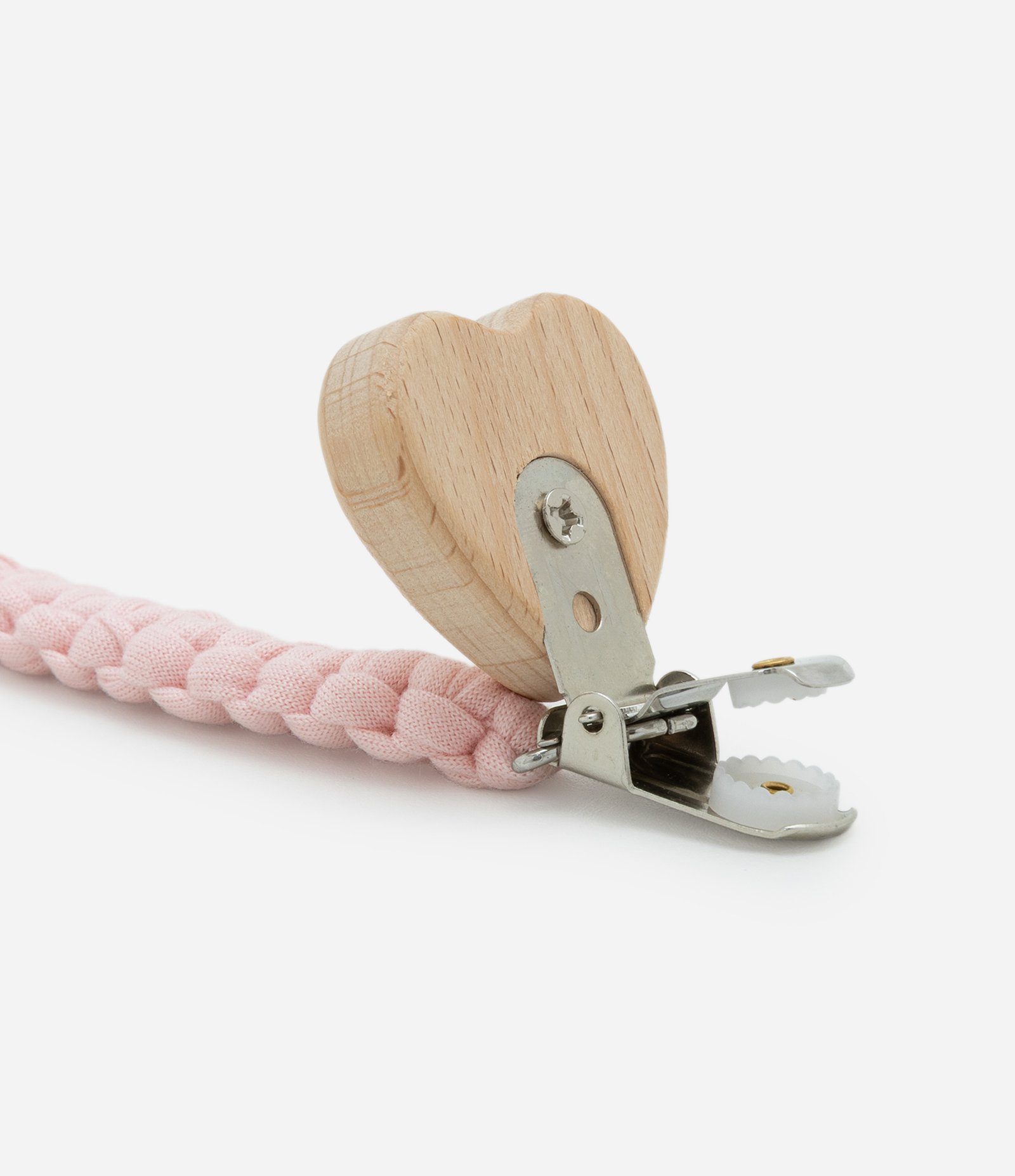 Prendedor de Chupeta Infantil com Efeito Macramê com Coração - Tam Único Rosa 4