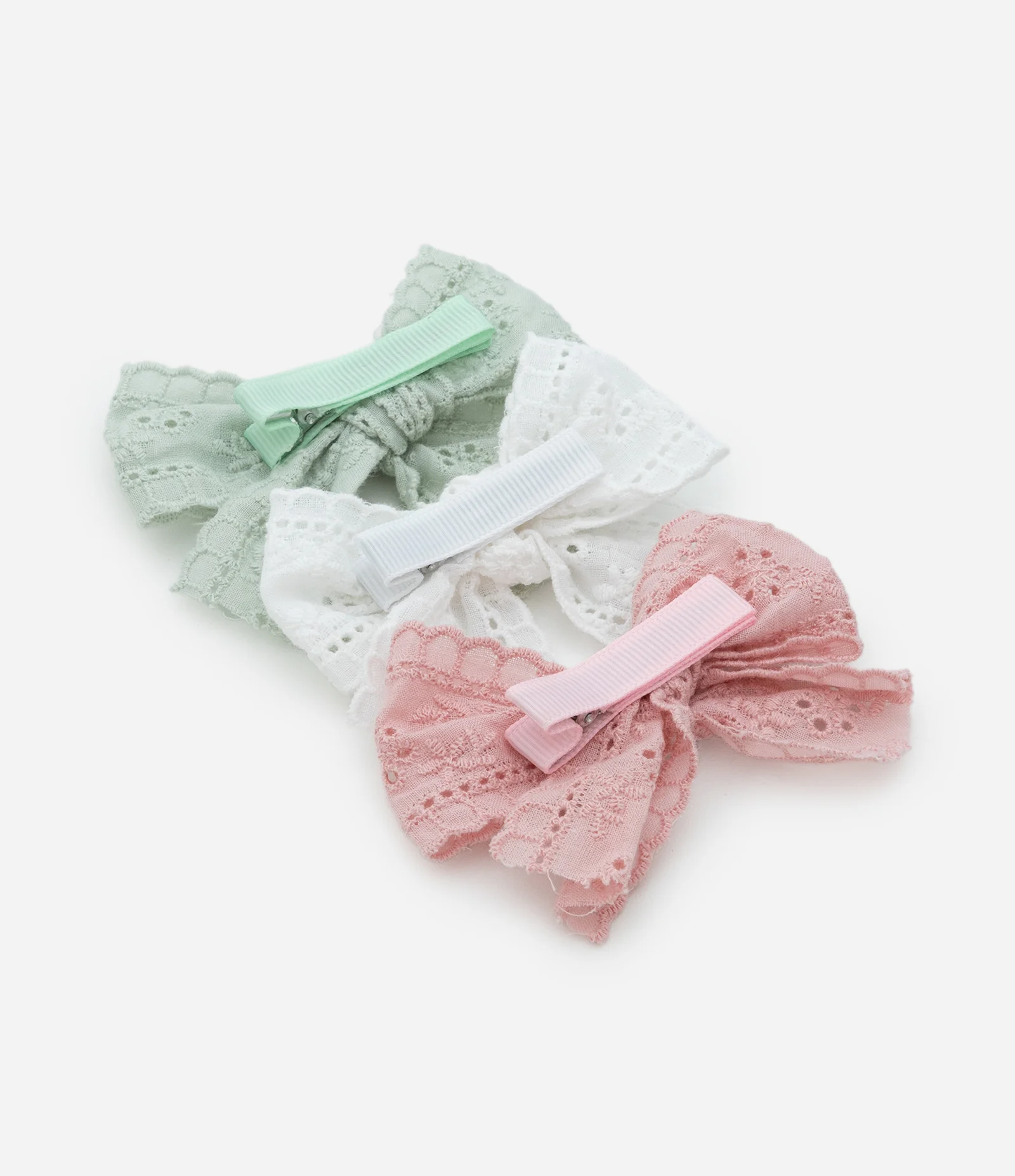 Kit 03 Presilhas Infantis de Lacinhos em Broderie - Tam U Multicores 3