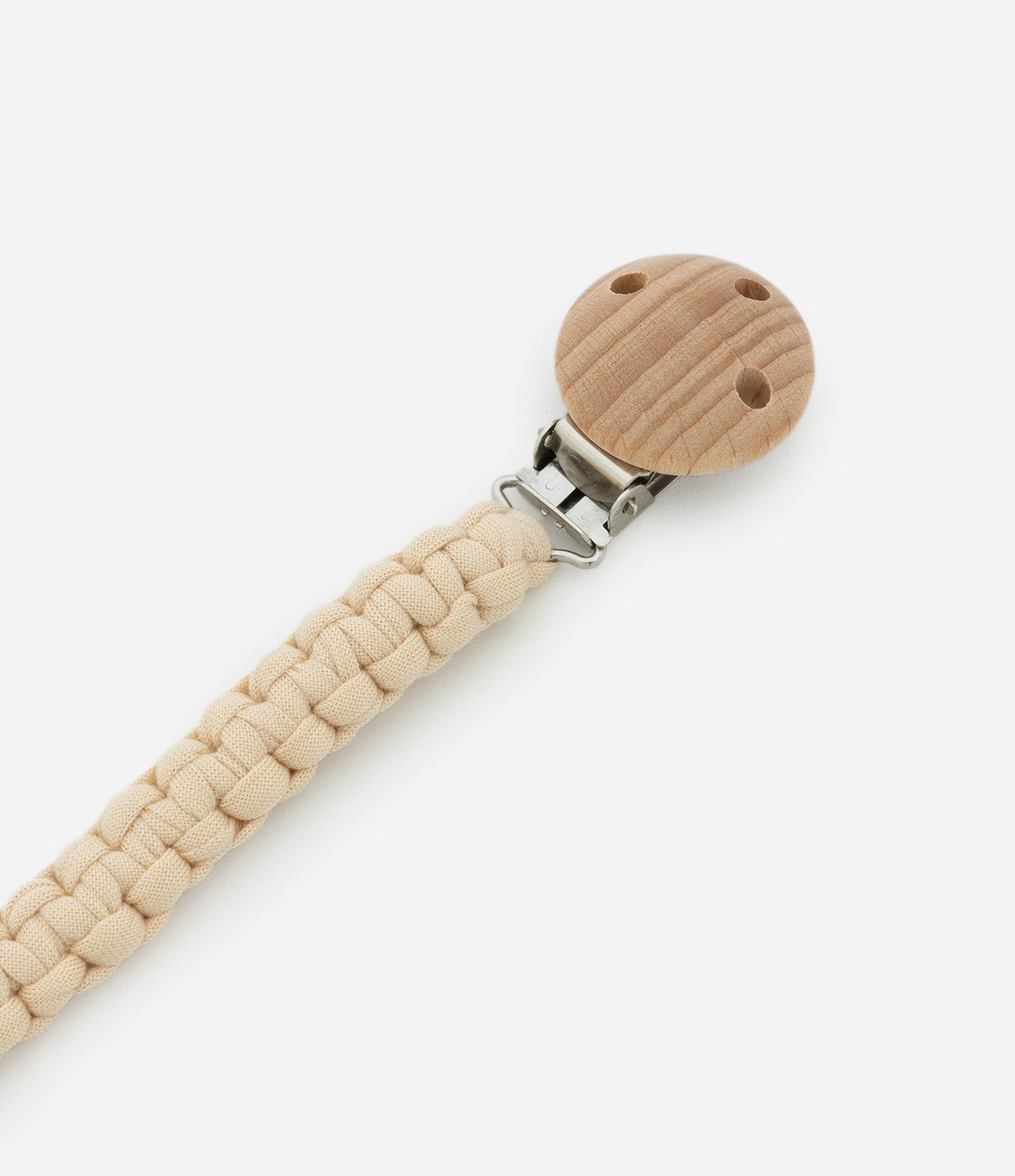 Prendedor de Chupeta Infantil com Efeito Macramê - Tam Único Bege 2