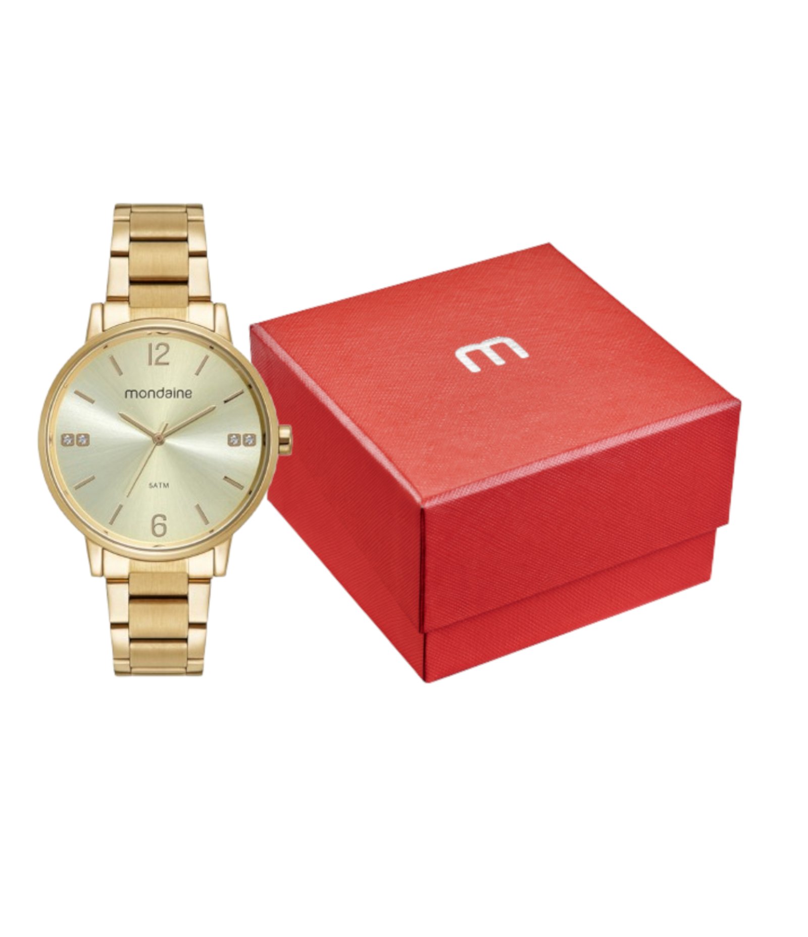 Relógio Analógico Aço Feminino Mondaine Dourado 4