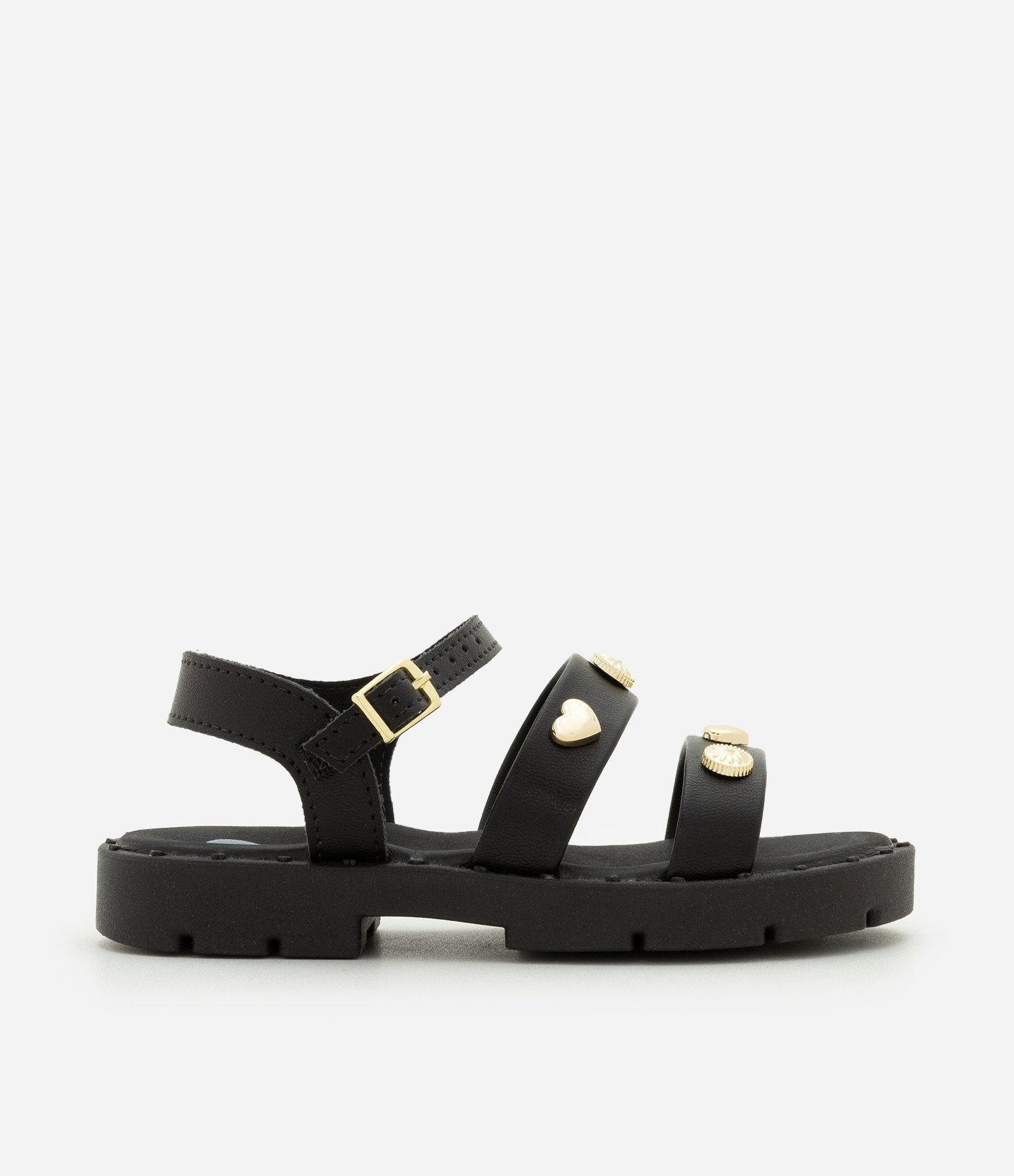 Sandália Infantil em PU com Aplicações Molekinha - Tam 19 ao 25 Preto 5