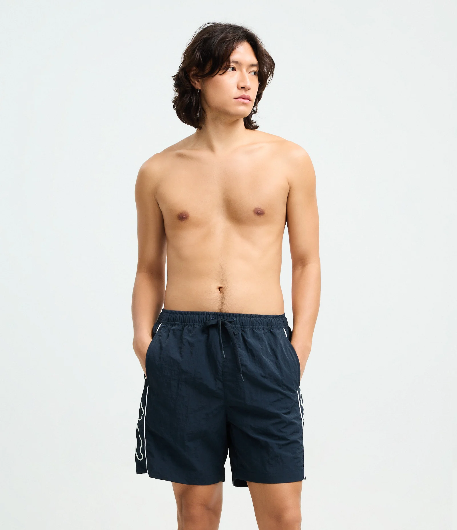 Bermuda em Poliamida com Estampa na Lateral Soul Azul 1