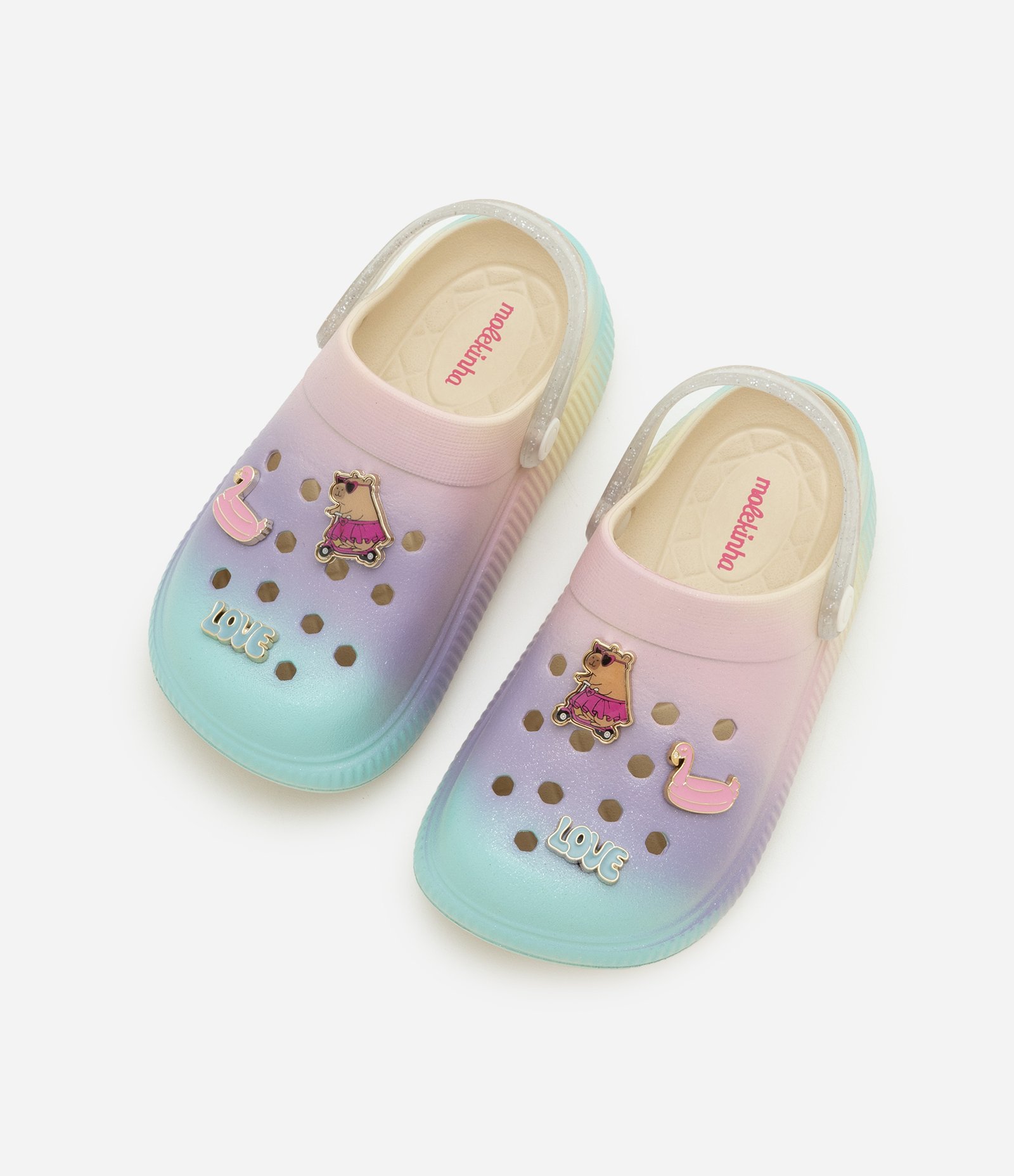 Sandália Infantil Babuche em PVC com Capivara Aplicada - Tam 25 ao 36 Multicores 4