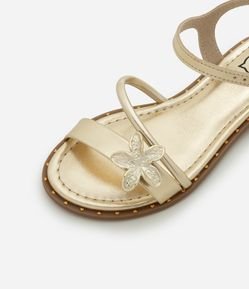 Sandália Infantil em PU com Flor Aplicada Molekinha - Tam 28 ao 35