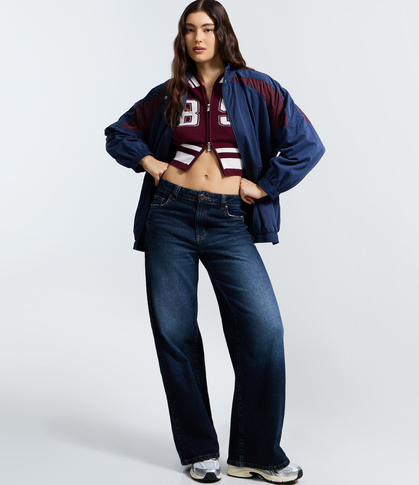 Cardigan College em Tricô com Zíper e Estampa Numérica Vermelho 2