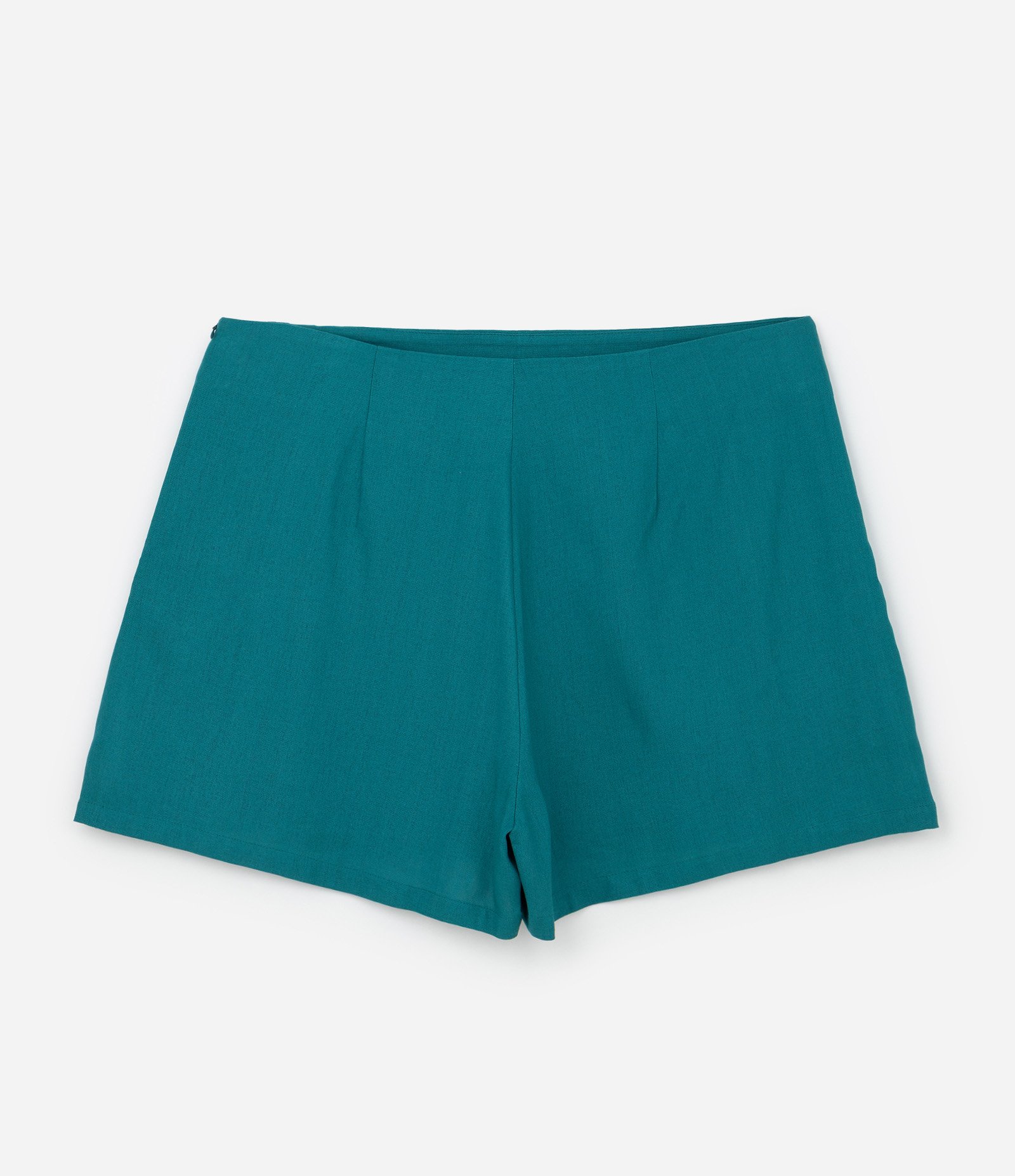 Short Saia Alfaiatada em Viscolinho com Amarração Curve & Plus Size Verde 6