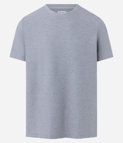 Camiseta Regular em Algodão com Textura Horizontal