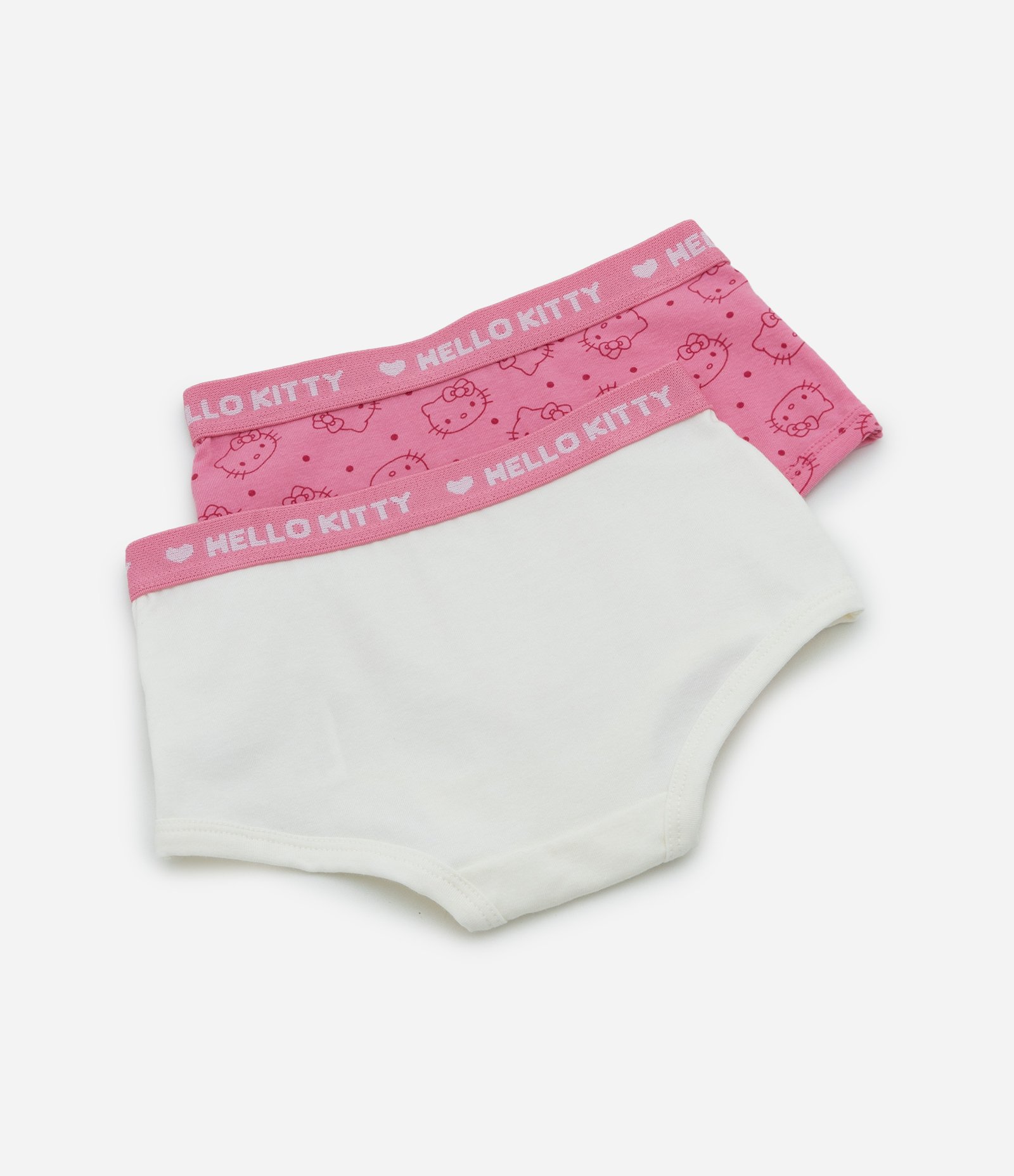 Kit 02 Calcinhas Boxer Infantis em Algodão com Elástico no Cós Hello Kitty - Tam 4 a 14 Anos Multicores 2