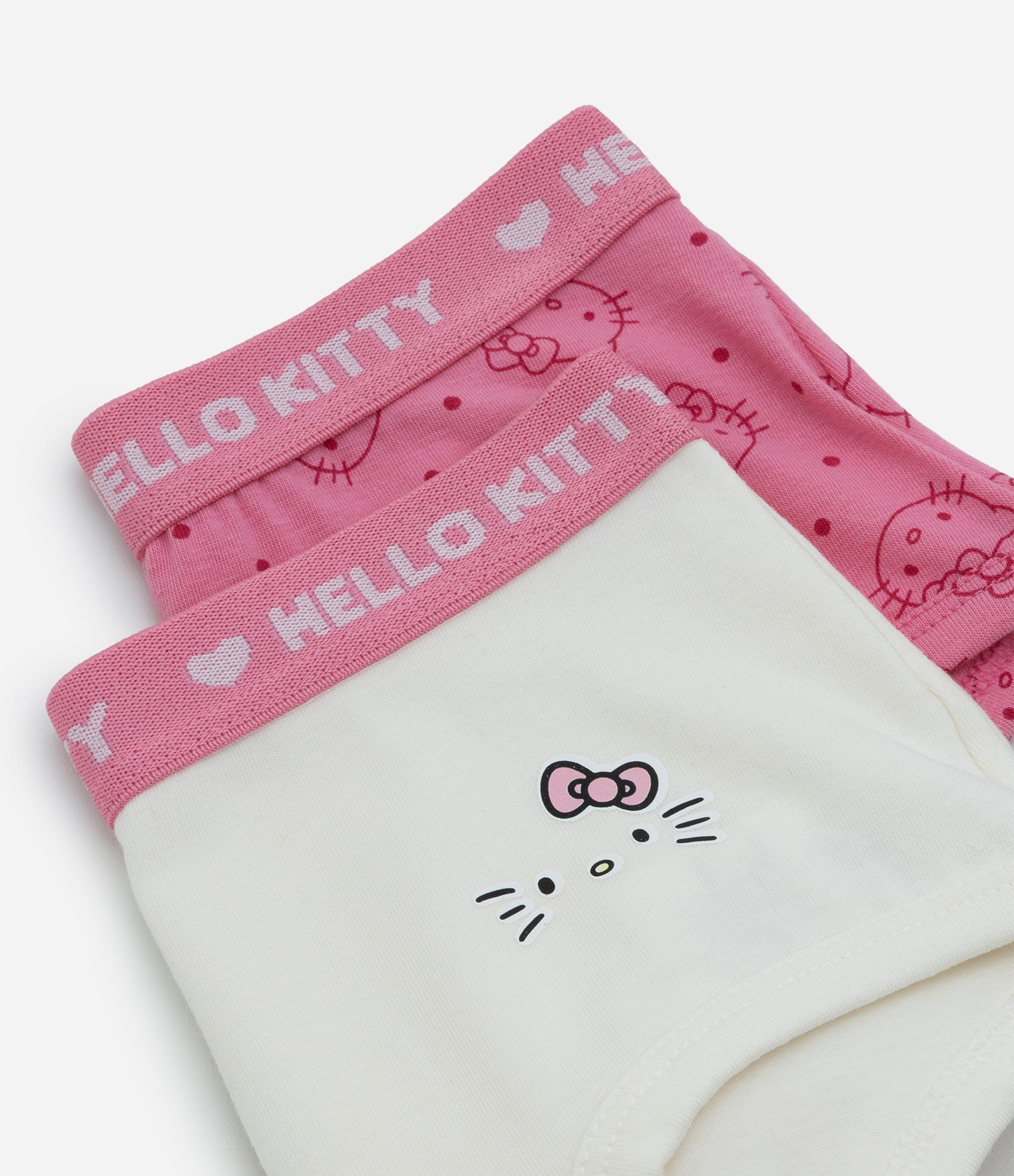 Kit 02 Calcinhas Boxer Infantis em Algodão com Elástico no Cós Hello Kitty - Tam 4 a 14 Anos Multicores 3
