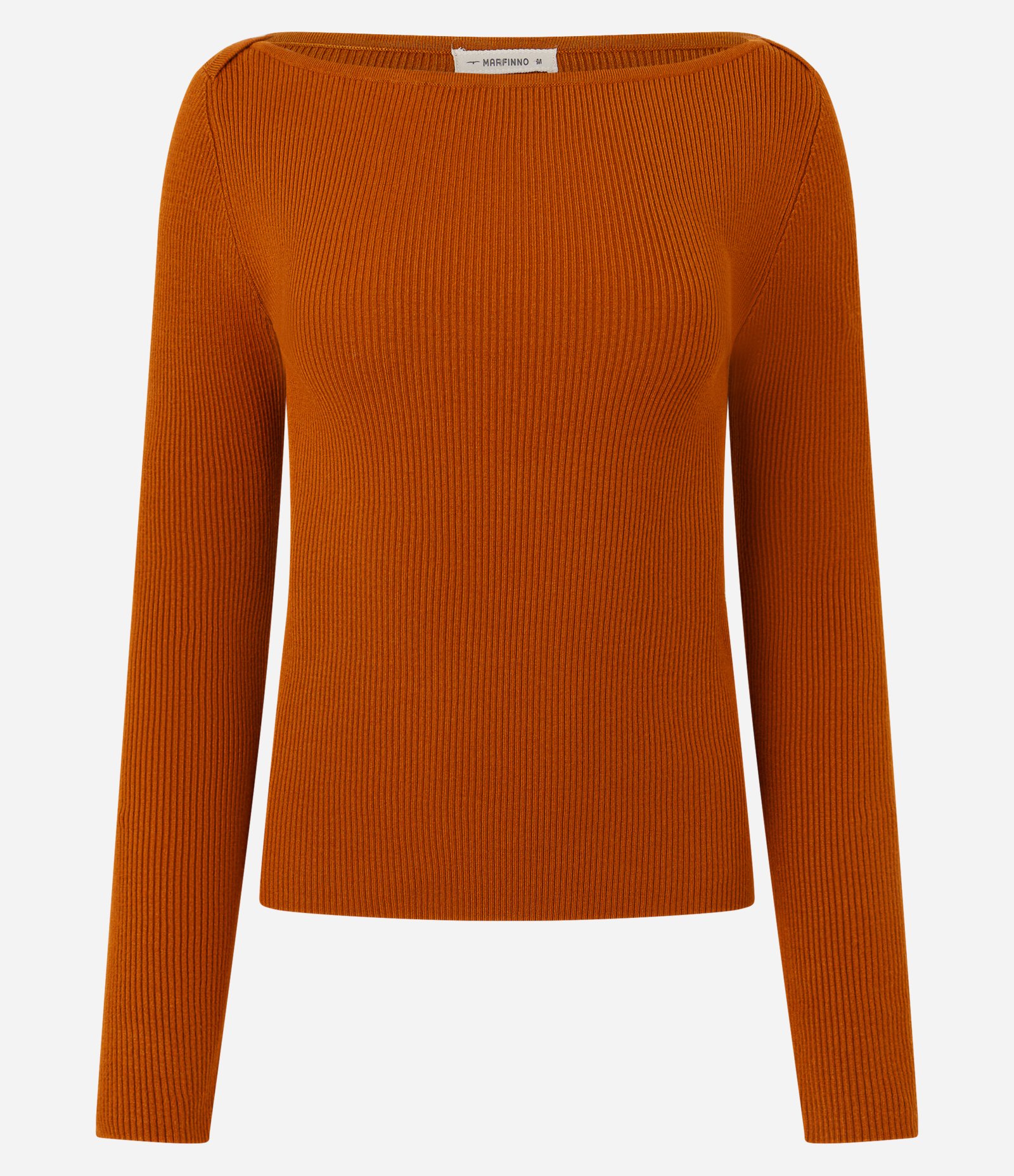 Blusa Básica Ombro a Ombro Transpassado em Tricô Marrom 1