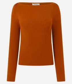 Blusa Básica Ombro a Ombro Transpassado em Tricô