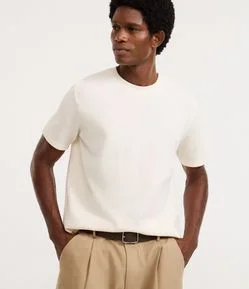 Camiseta Regular em Algodão com Textura