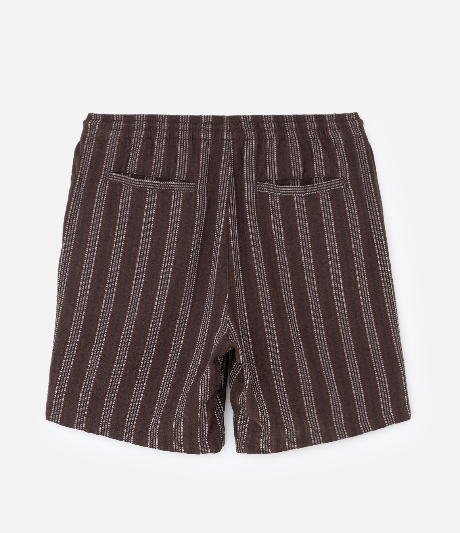 Bermuda Comfort em Jacquard com Estampa de Listras Texturizada e Cós Elástico Marrom 6