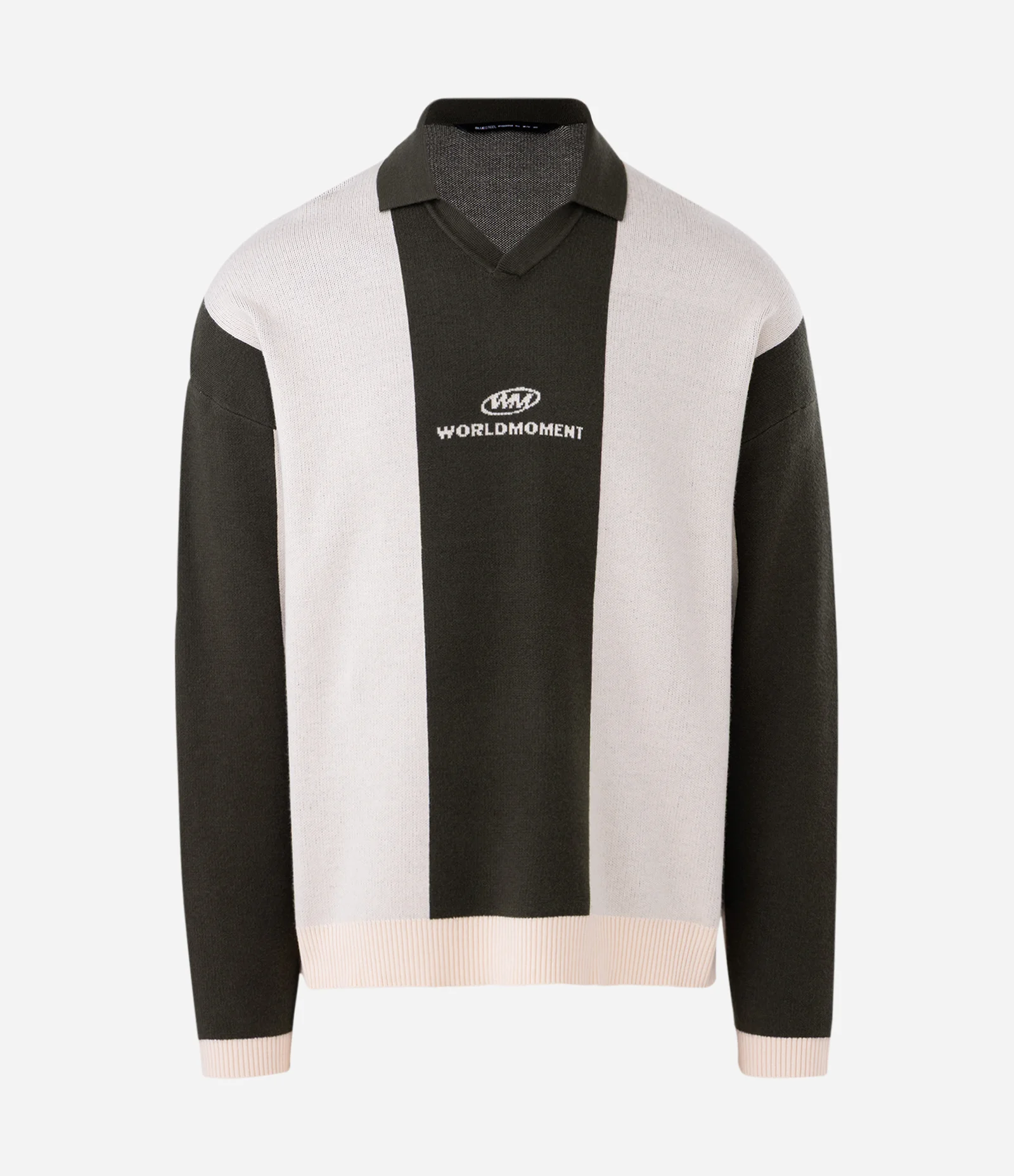 Suéter em Tricô com Gola Polo e Lettering no Peito Verde 1