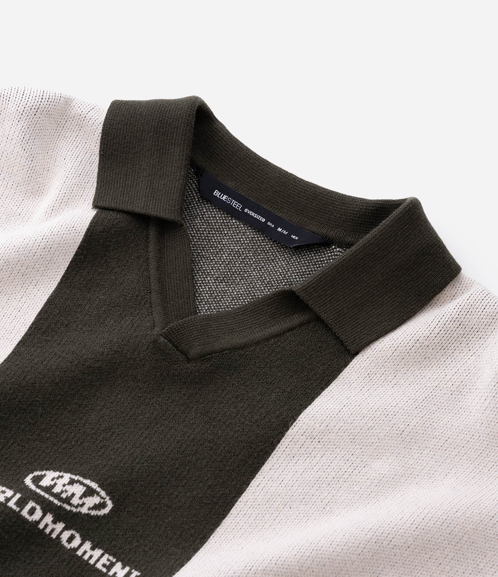 Suéter em Tricô com Gola Polo e Lettering no Peito Verde 4