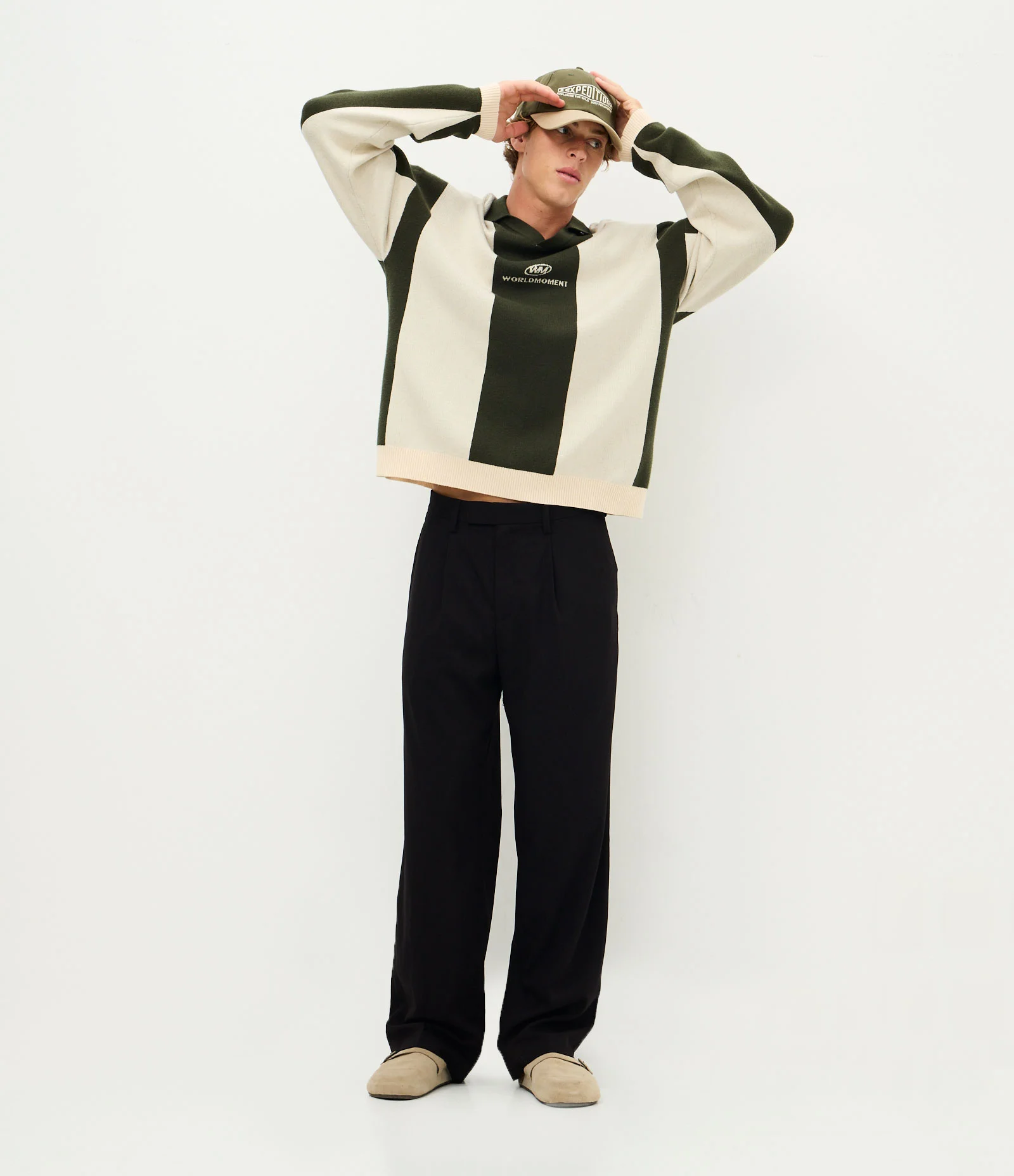 Suéter em Tricô com Gola Polo e Lettering no Peito Verde 2