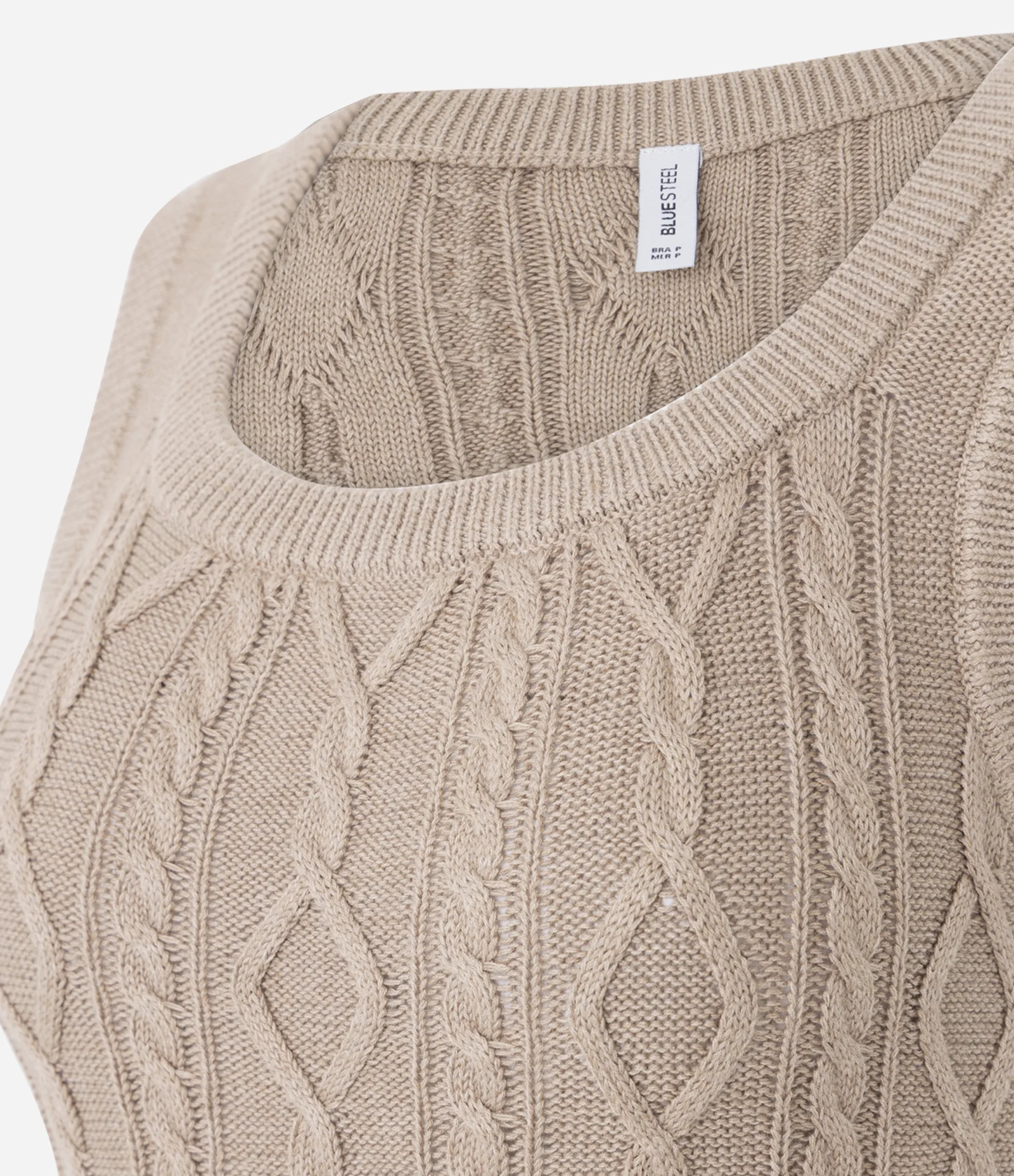 Colete em Tricô com Textura Bege 3