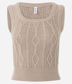 Colete em Tricô com Textura