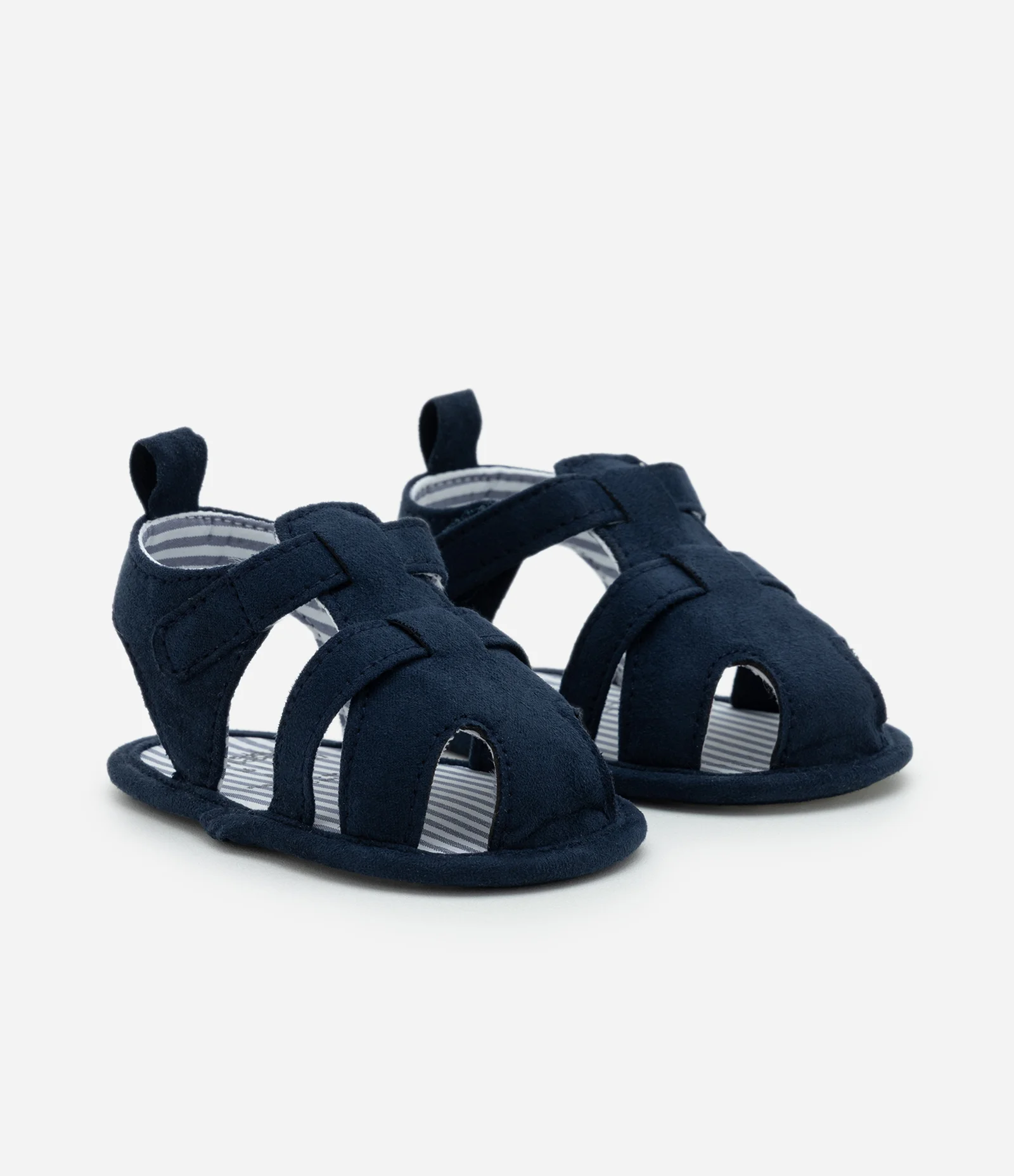 Sandália Infantil em Sarja com Tiras e Velcro Ajustável – Tam 15 a 19 Azul Marinho 1