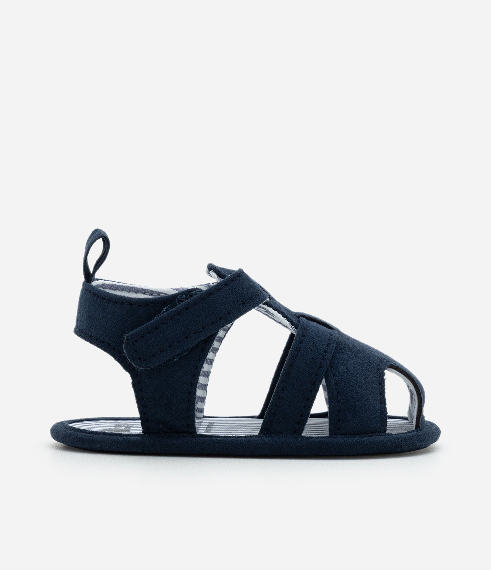 Sandália Infantil em Sarja com Tiras e Velcro Ajustável – Tam 15 a 19 Azul Marinho 5