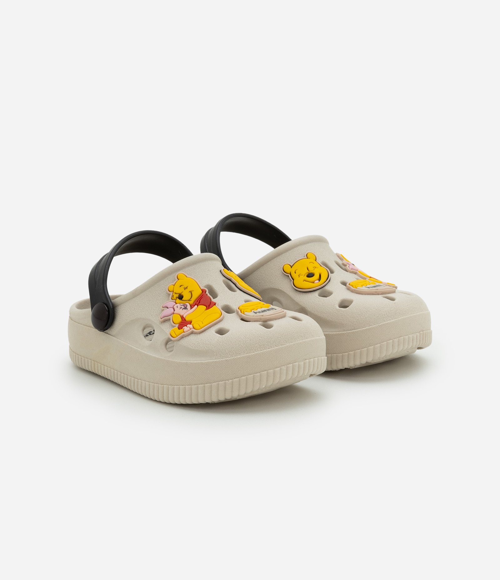 Sandália Infantil Babuche em PVC com Patch Ursinho Pooh  - Tam 20 ao 33 Bege 1