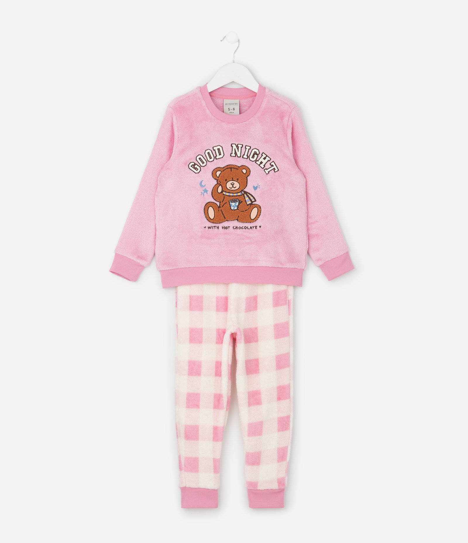 Pijama Infantil com Estampa de Urso – Tam 5 a 16 Anos Rosa 1