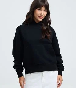 Blusão Moletom em Algodão com Bolso Canguru