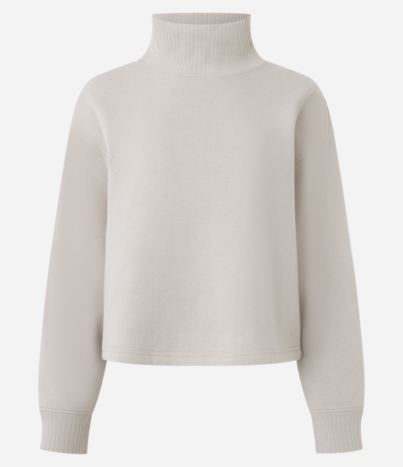 Blusão Boxy Esportivo com Gola e Punhos Canelados Bege 5