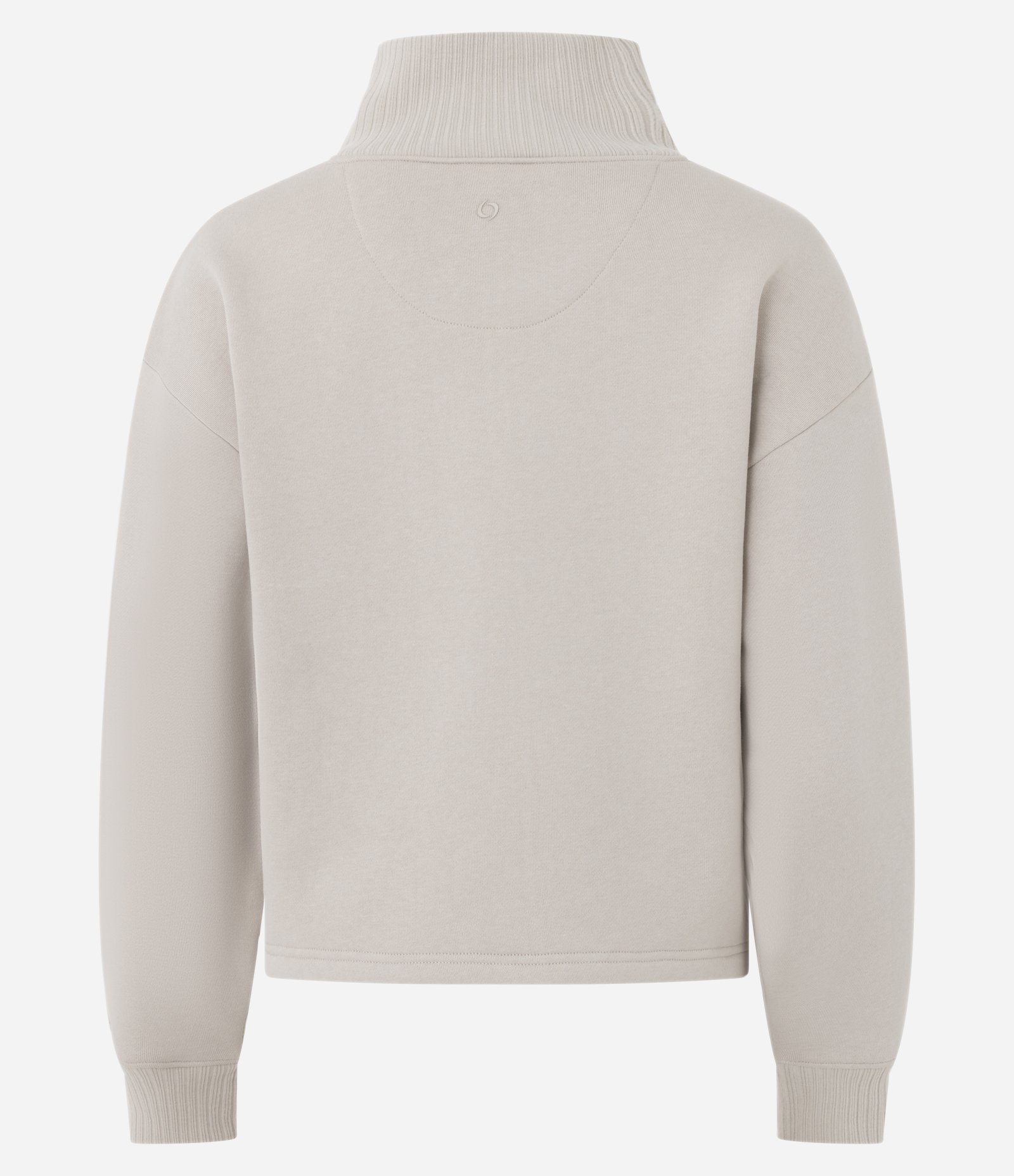 Blusão Boxy Esportivo com Gola e Punhos Canelados Bege 6