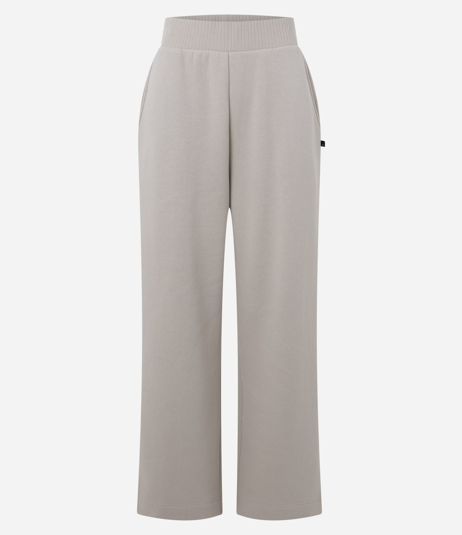 Calça Reta Esportivo em Moletom com Cós Canelado Bege 5