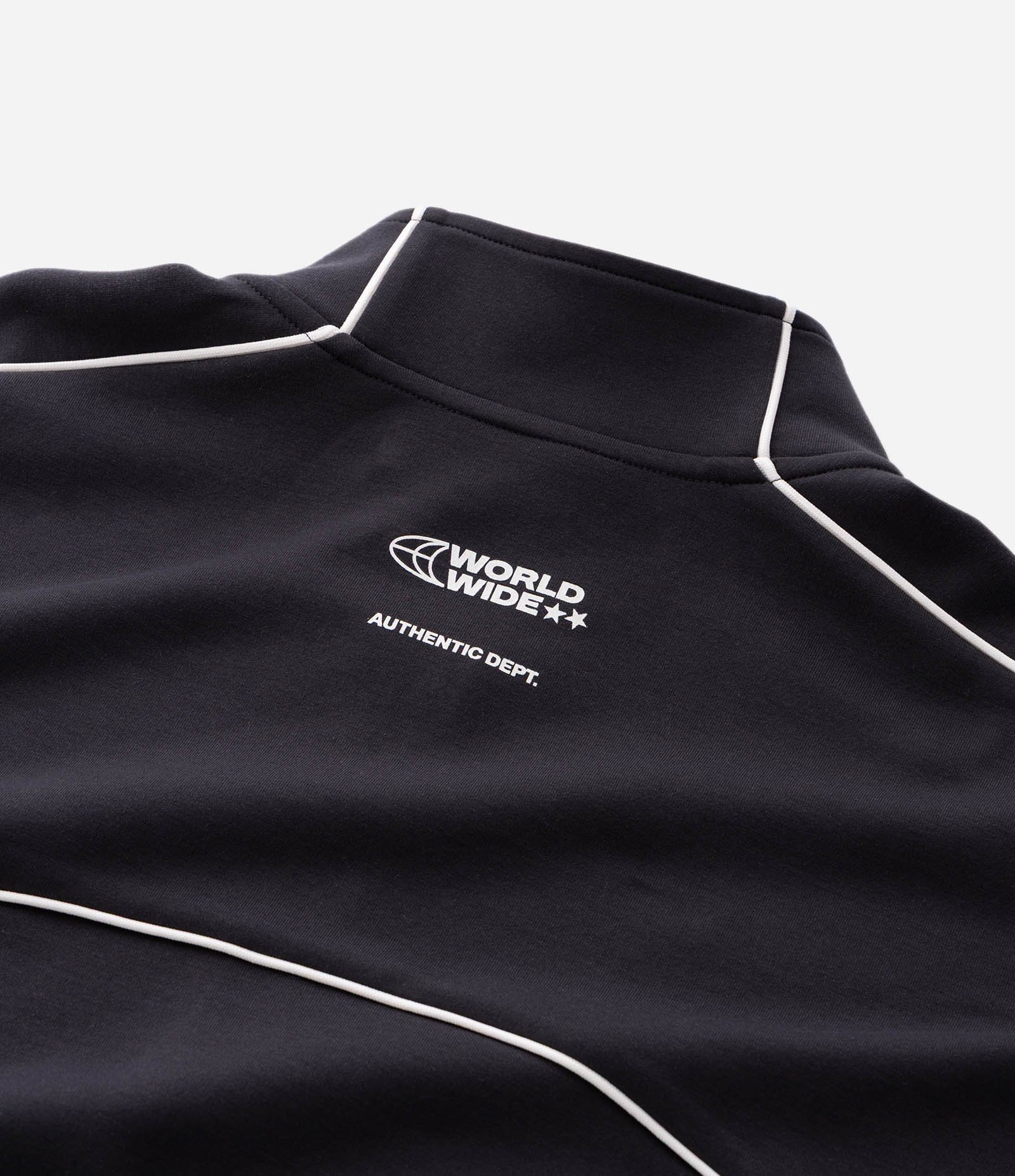 Blusão Boxy com Zíper em Microfibra com Lettering no Peito e Listra nas Mangas Preto 11