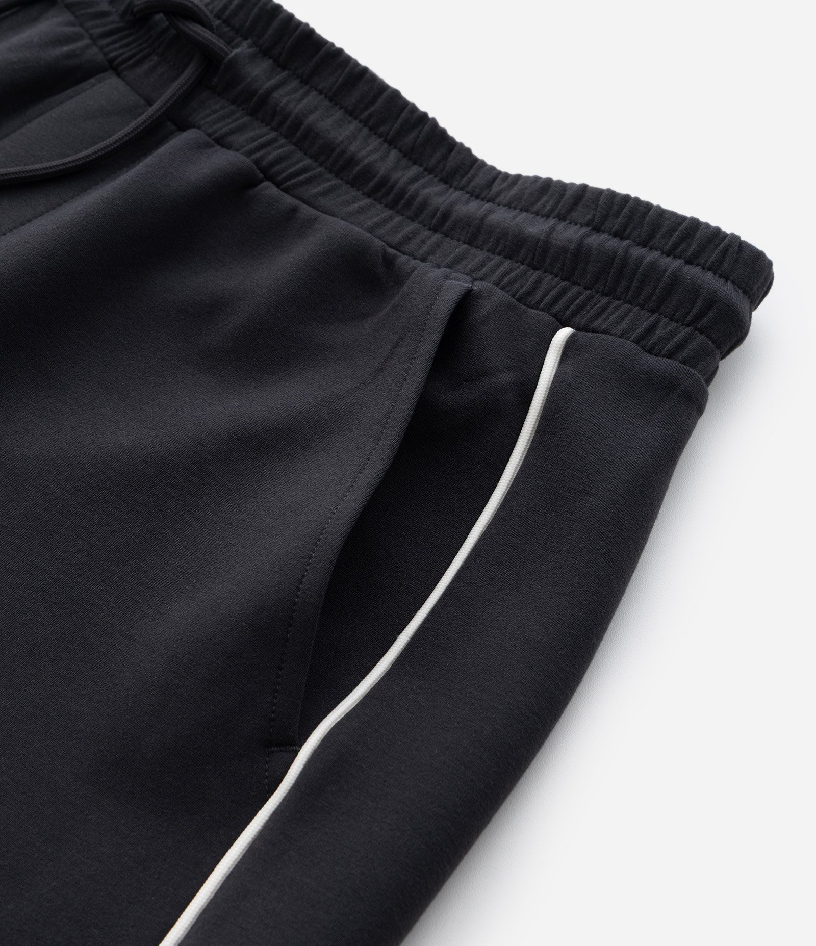 Calça em Moletom com Felpa Liso e Listra nas Laterais Preto 10