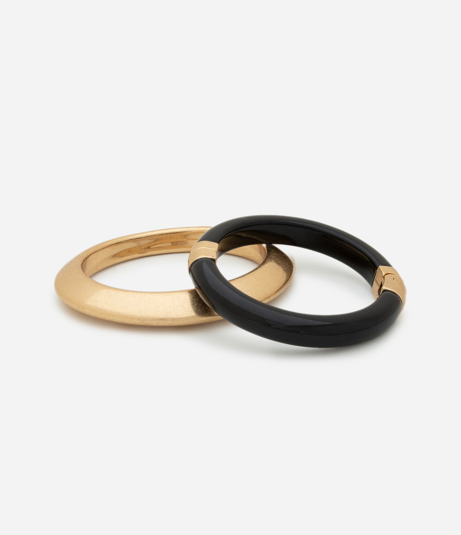 Kit 02 Braceletes em Resina com Mola de Metal Preto 2