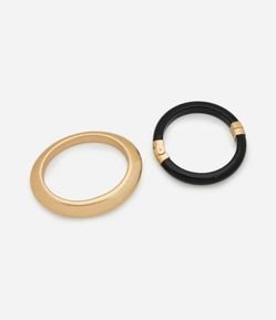 Kit 02 Braceletes em Resina com Mola de Metal